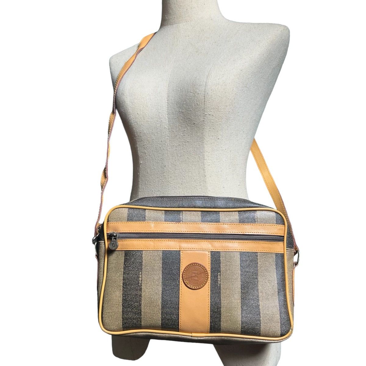 Fendi Fendi Roma Striped Leather Sling Shoulder Bag Size ONE SIZE - 1 Thumbnail