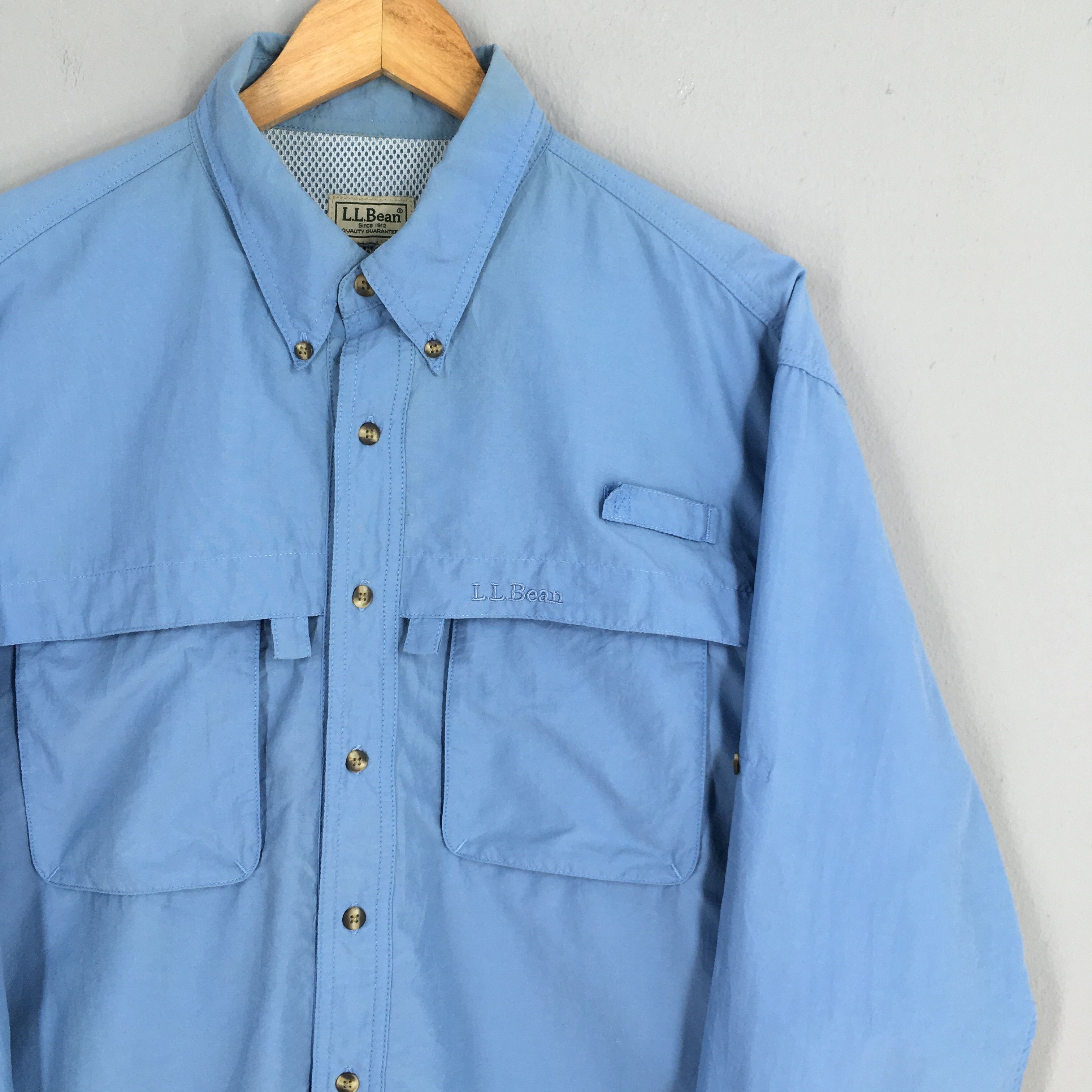 L.L. Bean × Vintage Vintage LL Bean Flannel Blue Plain Shirt XLarge Size US XL / EU 56 / 4 - 2 Thumbnail