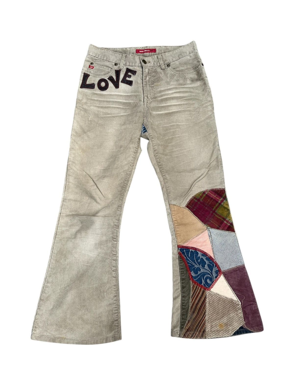 Seditionaries MISS SIXTY Patchwork Corduroy Flare Jeans Size 26" / US 2 / IT 38 - 1 Thumbnail