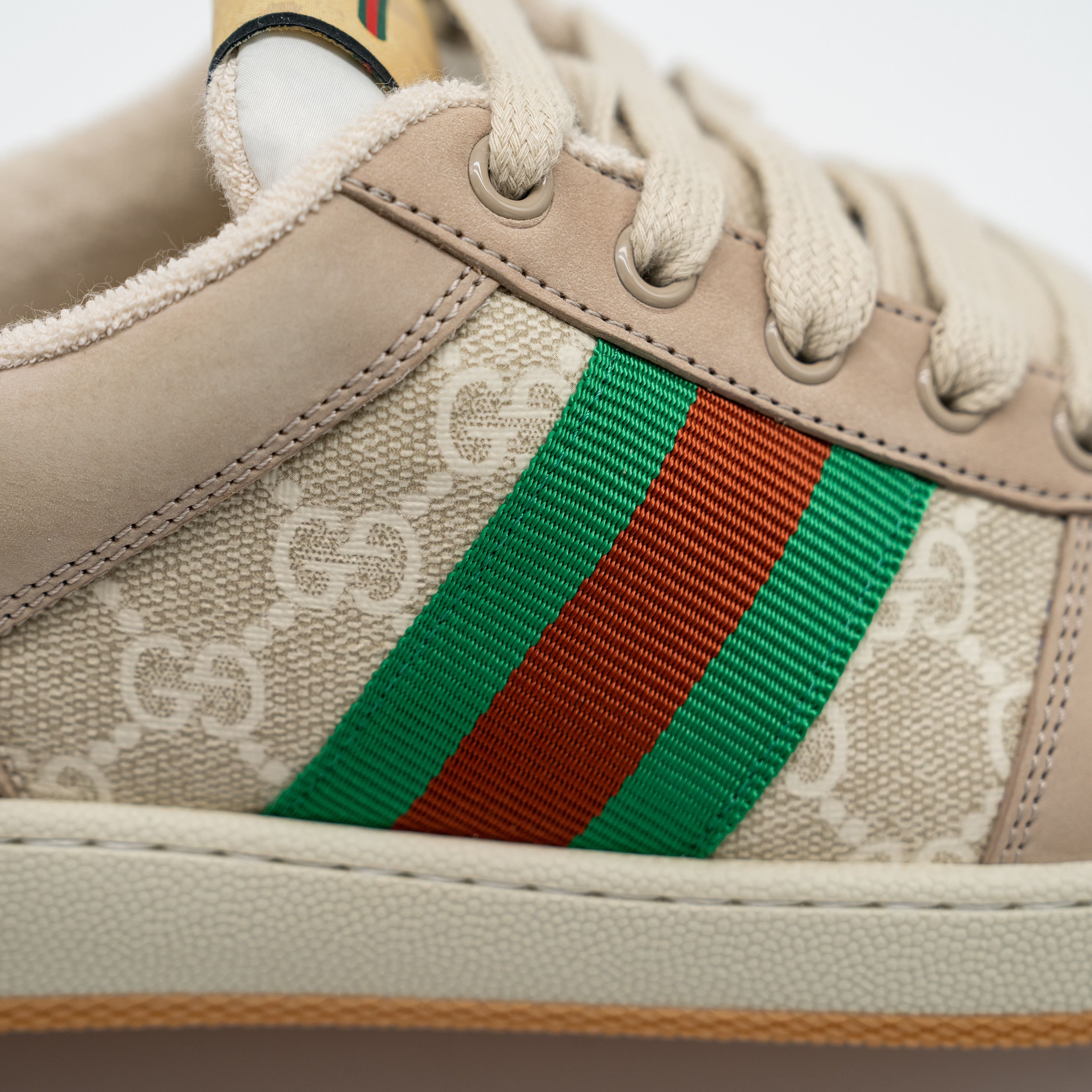 Gucci 10.5us Gucci Screener GG Beige Purple Sneakers Web Canvas Size US 10.5 / IT 40.5 - 9 Thumbnail