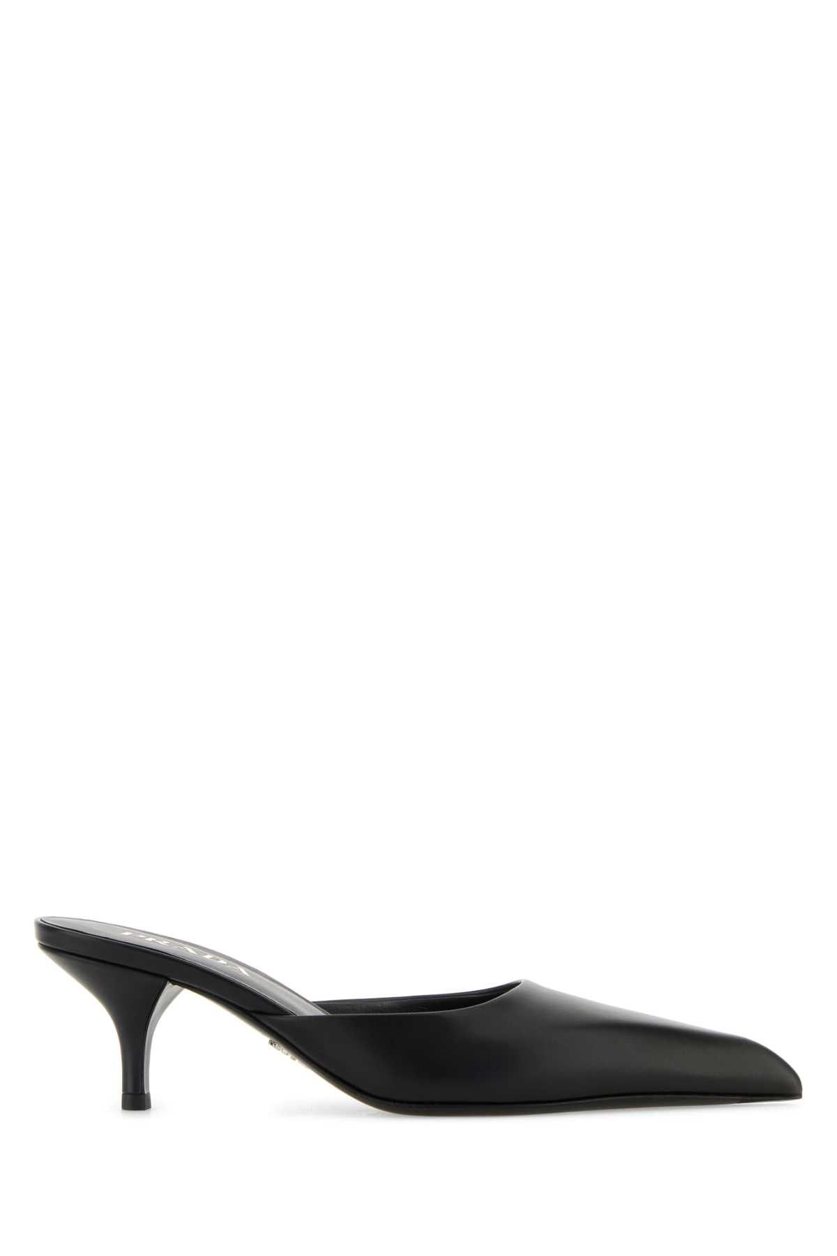 Prada Black Leather Mule Shoess Shoes, Women's (Size 8)