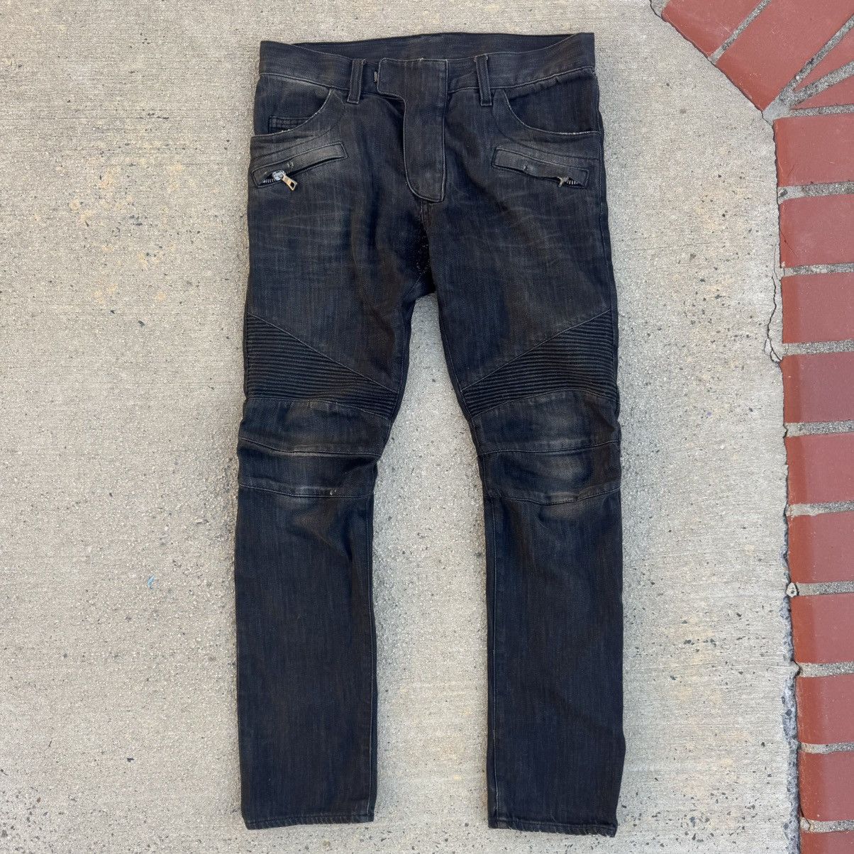 Balmain Balmain SS11 Eagle Coin Biker Jeans | Grailed