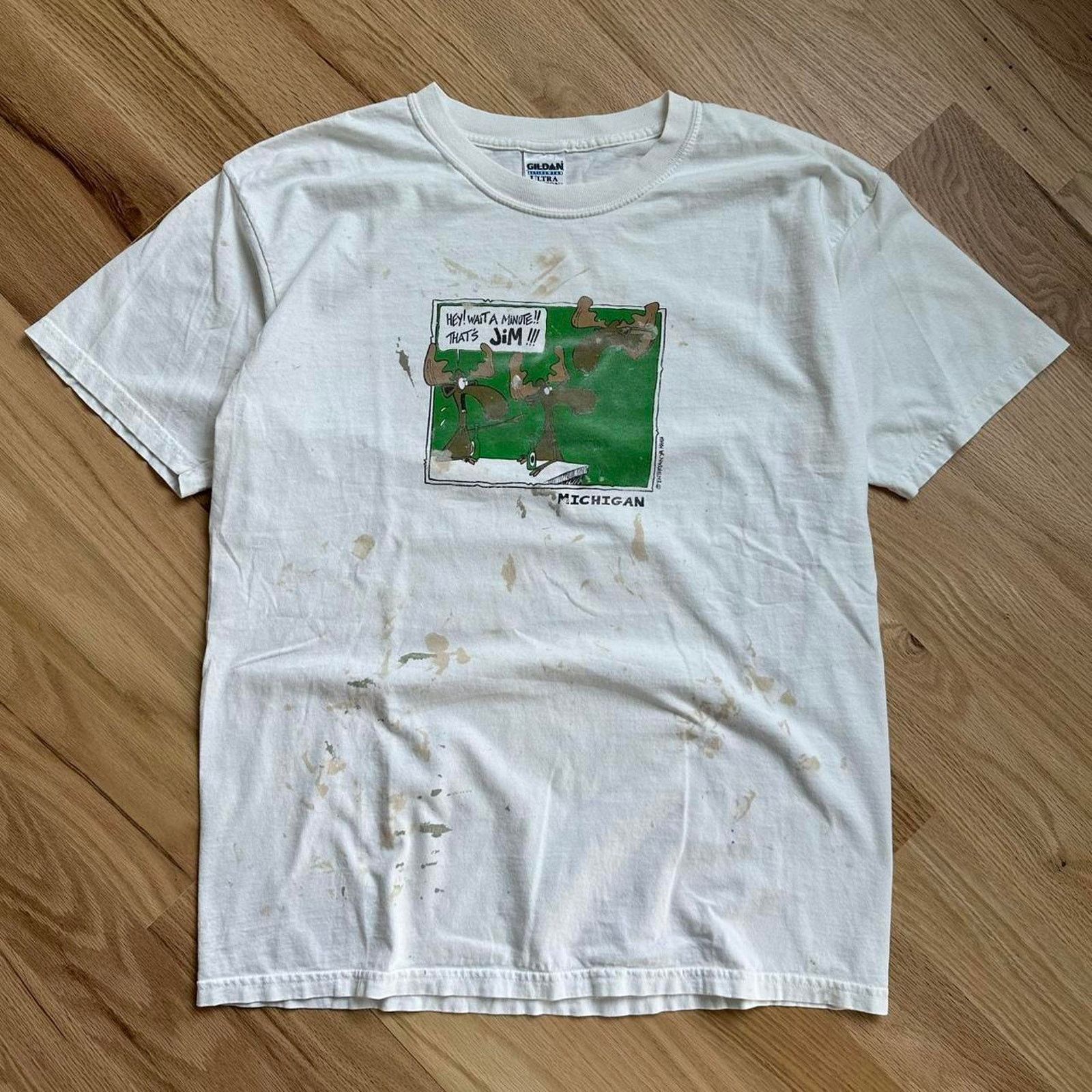 Other × Vintage Vintage 90s Thrashed Painter Funny Michigan Graphic Shirt Size US L / EU 52-54 / 3 - 1 Thumbnail