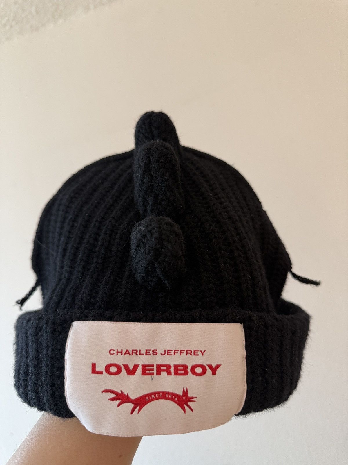 Black Wool Chunky Spikes Beanie