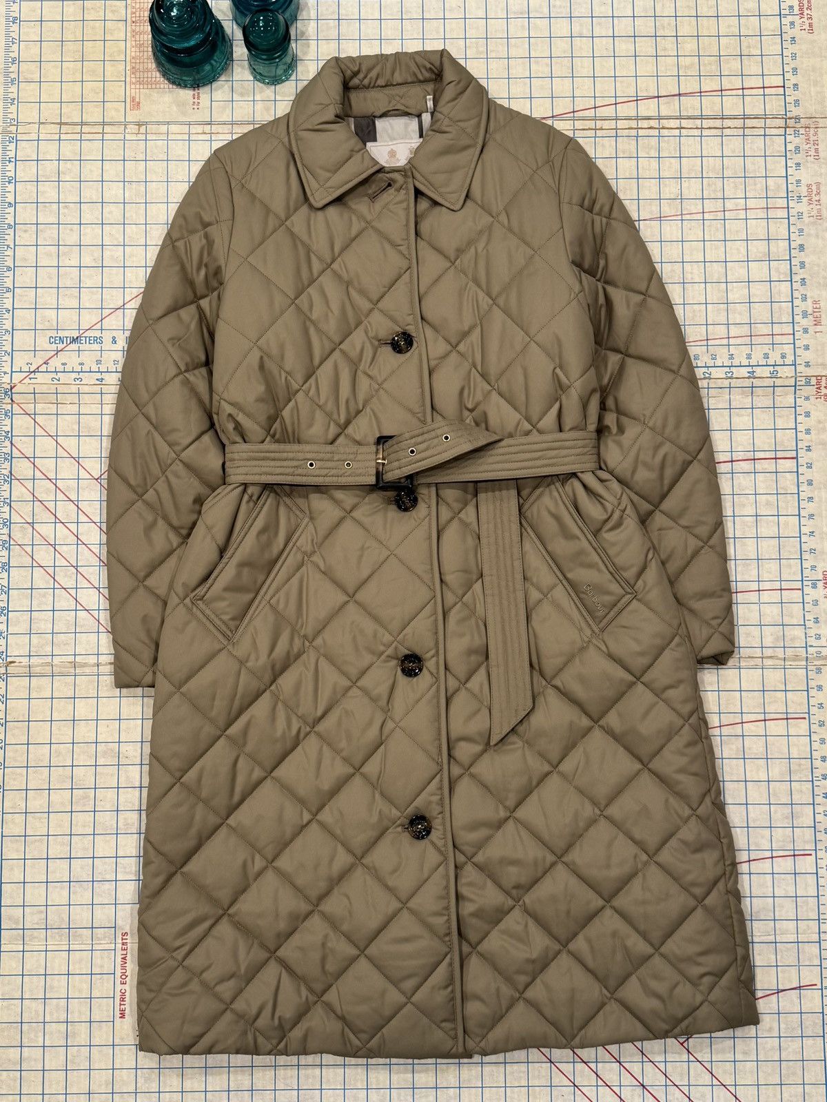 Barbour Cordelia Quilted Long Coat Women’s US Size 8 Beige