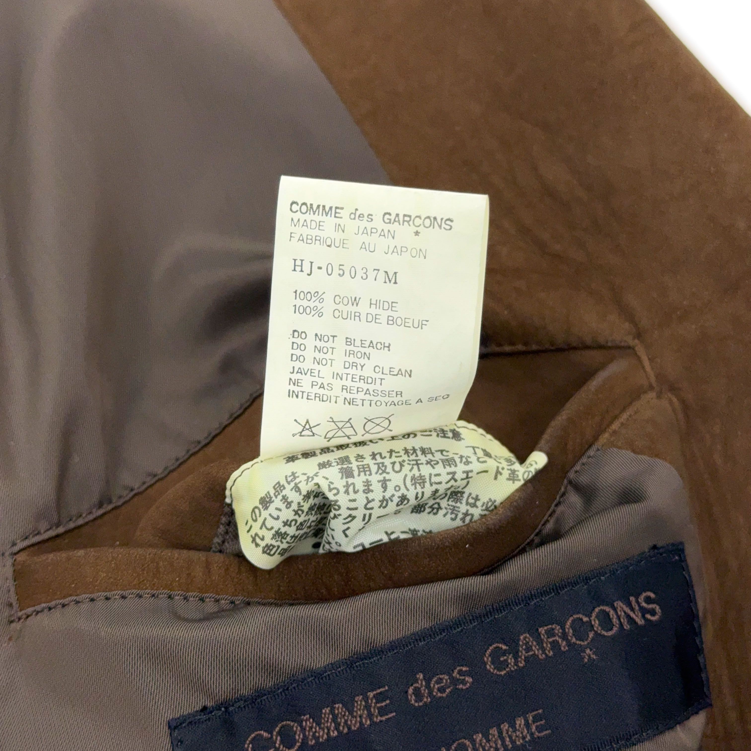 Comme des Garcons Homme AW89 Oversized Cowhide Leather Blazer Size US M / EU 48-50 / 2 - 6 Thumbnail