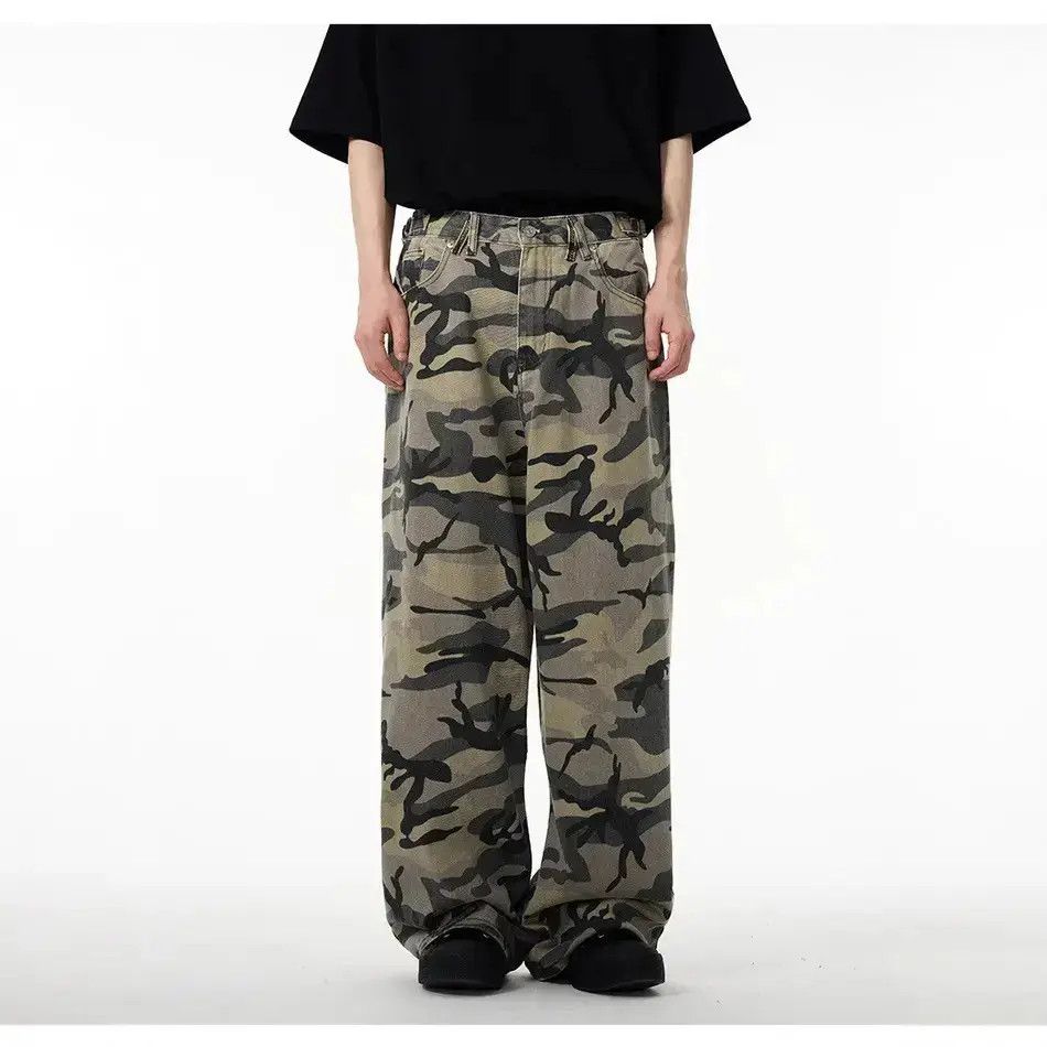 Japanese Brand Retro loose camouflage casual wide leg jeans Size US 32 / EU 48 - 6 Thumbnail