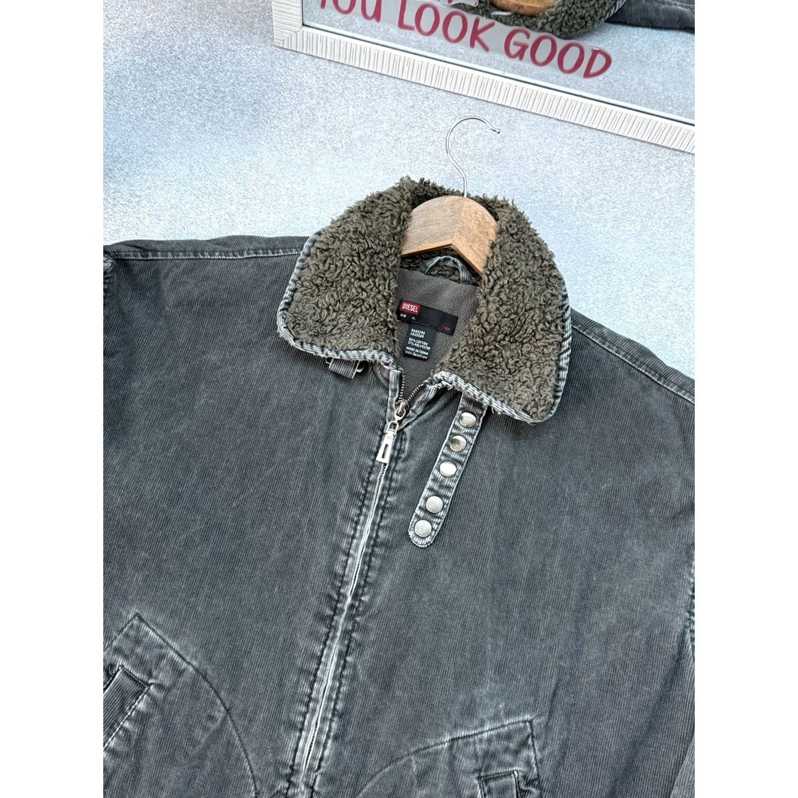 Diesel VINTAGE Diesel Bomber Jacket Men XL Purple Denim Button 90s Diesel Y2K Vintage Bomber Jacket Mens Jeans Jacket Size US XL / EU 56 / 4 - 7 Thumbnail