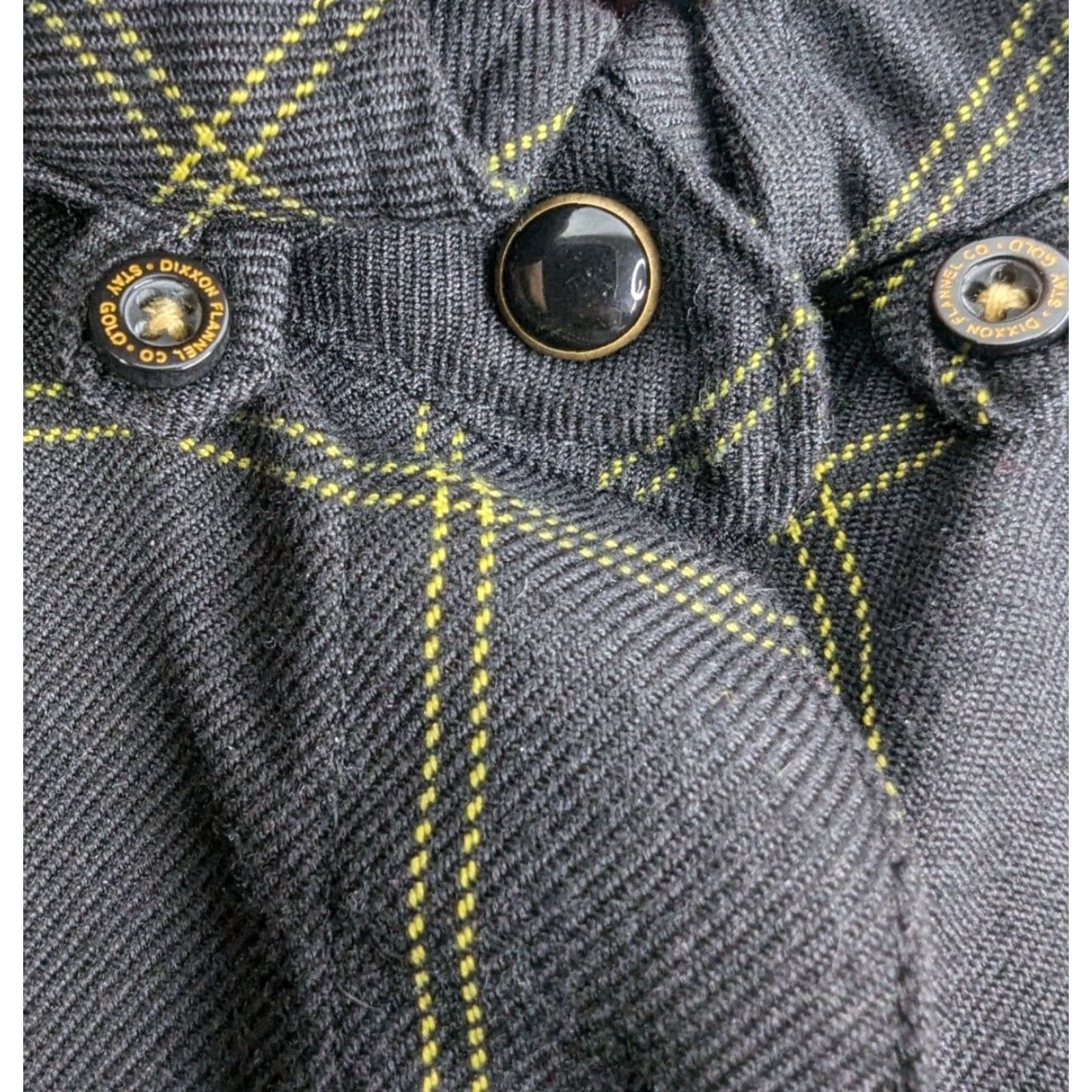Vintage DIXXON Flannel Shirt Women Long Sleeve Button-Up Snap Black M Medium Stay Gold Tech Company Size M / US 6-8 / IT 42-44 - 7 Thumbnail
