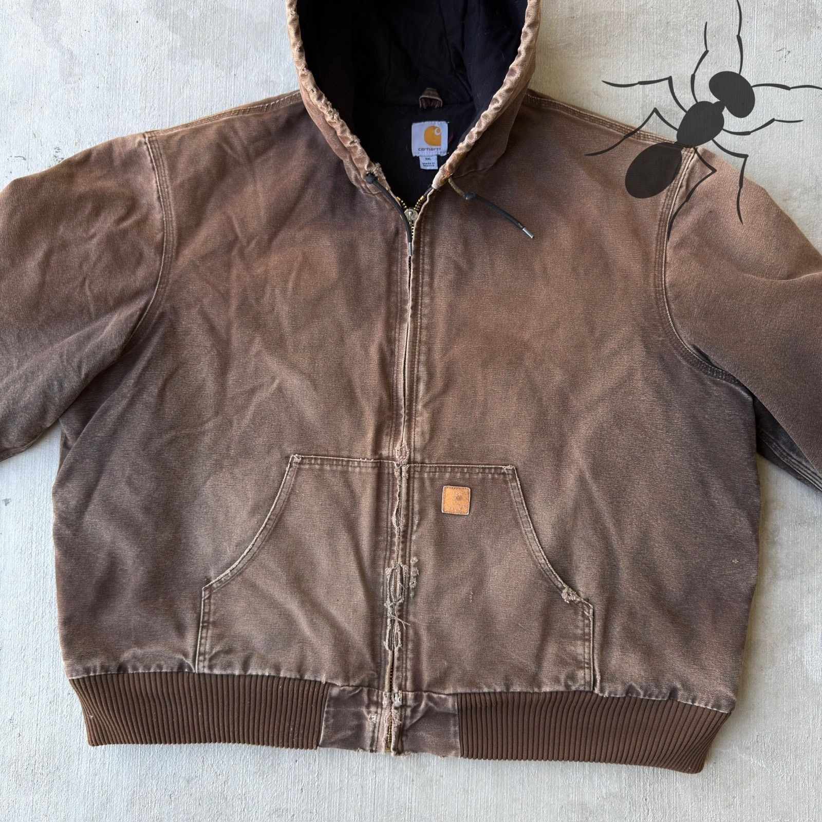 Carhartt × Vintage Carhartt J130 DKB brown hooded work wear jacket Size US XXL / EU 58 / 5 - 2 Thumbnail