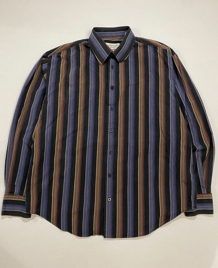 Vintage × Yves Saint Laurent Yves Saint Laurent Vintage Shirt YSL shirt y2k striped L Size US L / EU 52-54 / 3 - 1 Thumbnail