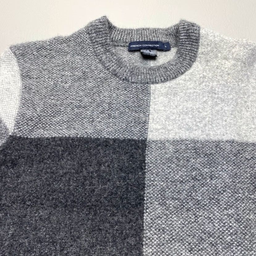 French Connection French Connection Wool Sweater Womens Large Crew Neck Gray Colorblock 8059 Size L / US 10 / IT 46 - 5 Thumbnail