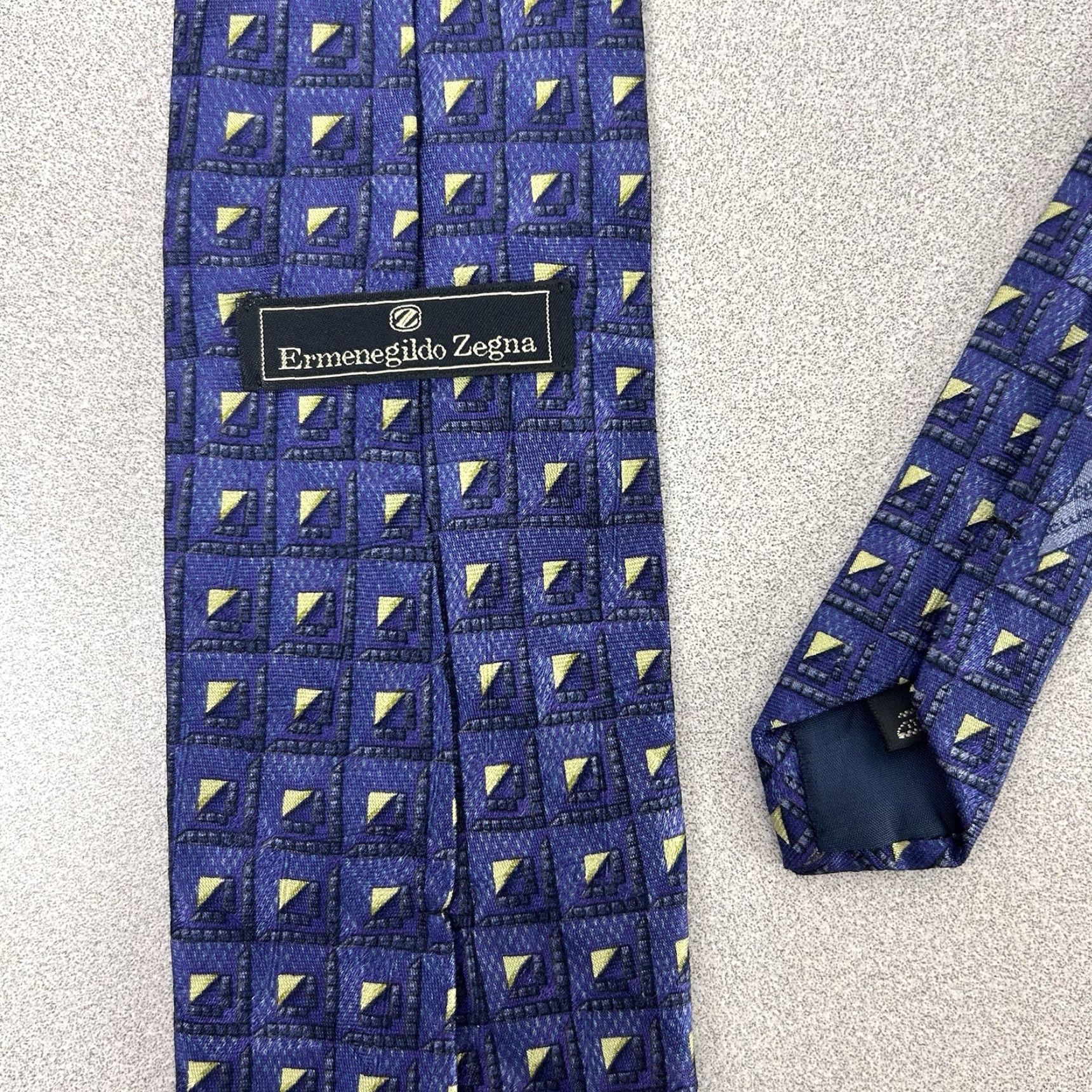 Ermenegildo Zegna Ermenegildo Zegna Neck Tie Silk Purple Geometric Made In Italy 58” Multicolor One Size Men Classic Tie Size ONE SIZE - 5 Thumbnail