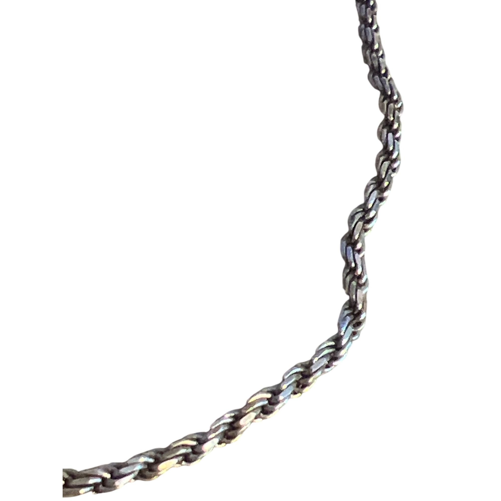 Other Vintage Sterling Silver Rope Chain Bracelet Lobster Clasp Tw Size ONE SIZE - 2 Thumbnail
