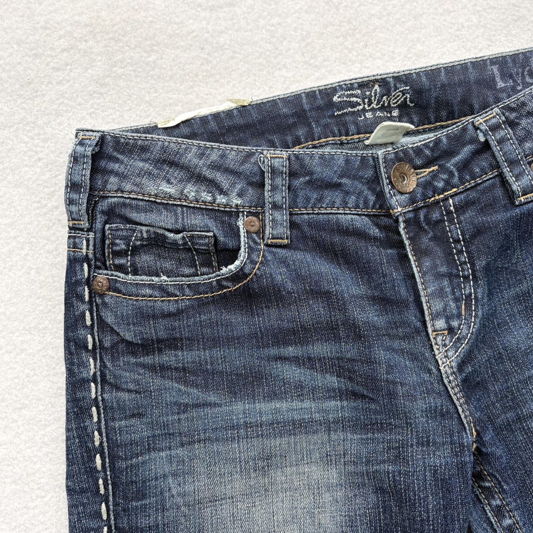 Silver Jeans Co. Silver Jeans Lydia Straight Womens 29x32 Dark Wash Mid Rise Jeans Y2K Grunge Size 29" - 3 Thumbnail