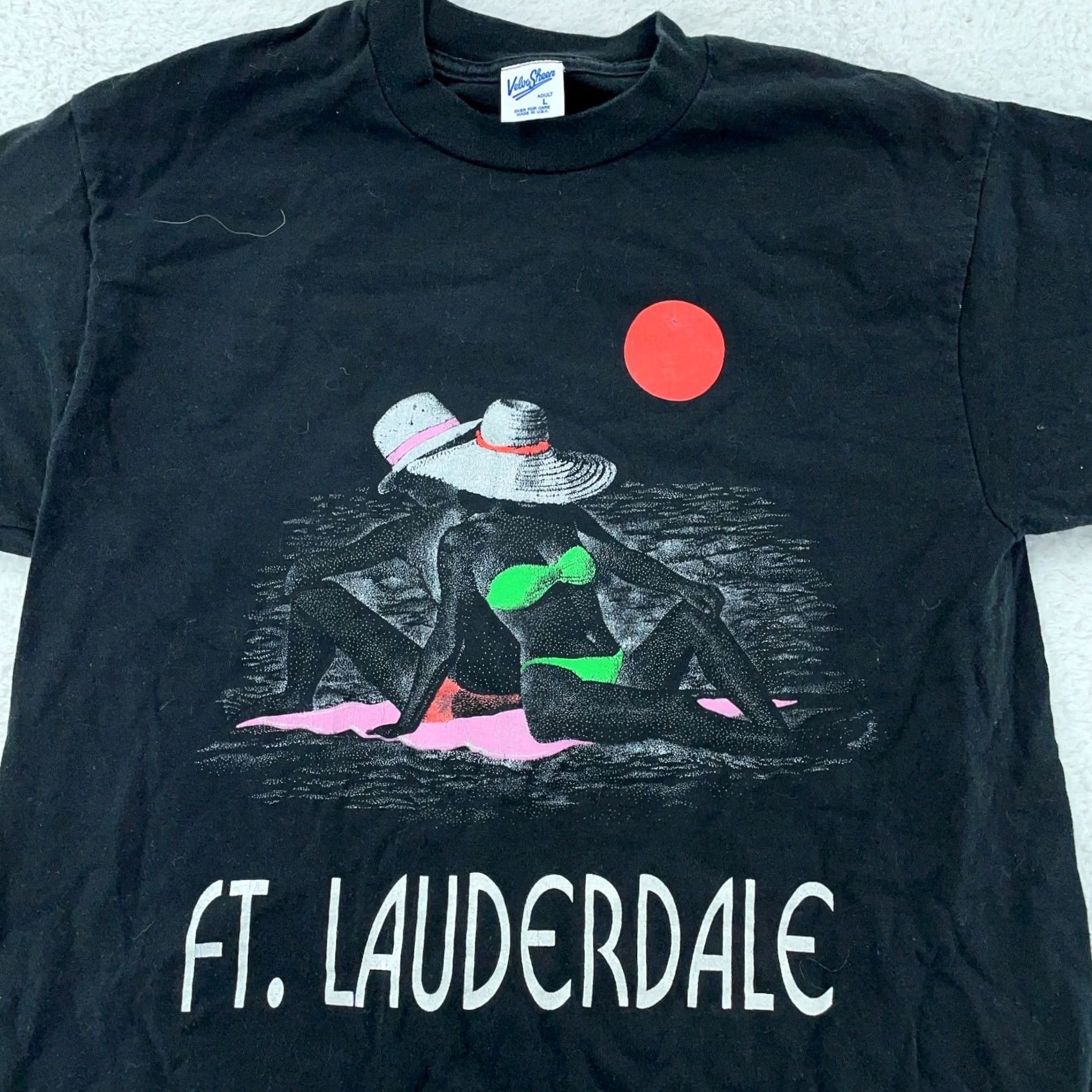Velva Sheen VINTAGE Velva Sheen T-Shirt Fort Lauderdale Myrtle Beach Black Masc USA Crew Neck Short Sleeve FITS M Men Shirt Size US M / EU 48-50 / 2 - 2 Thumbnail