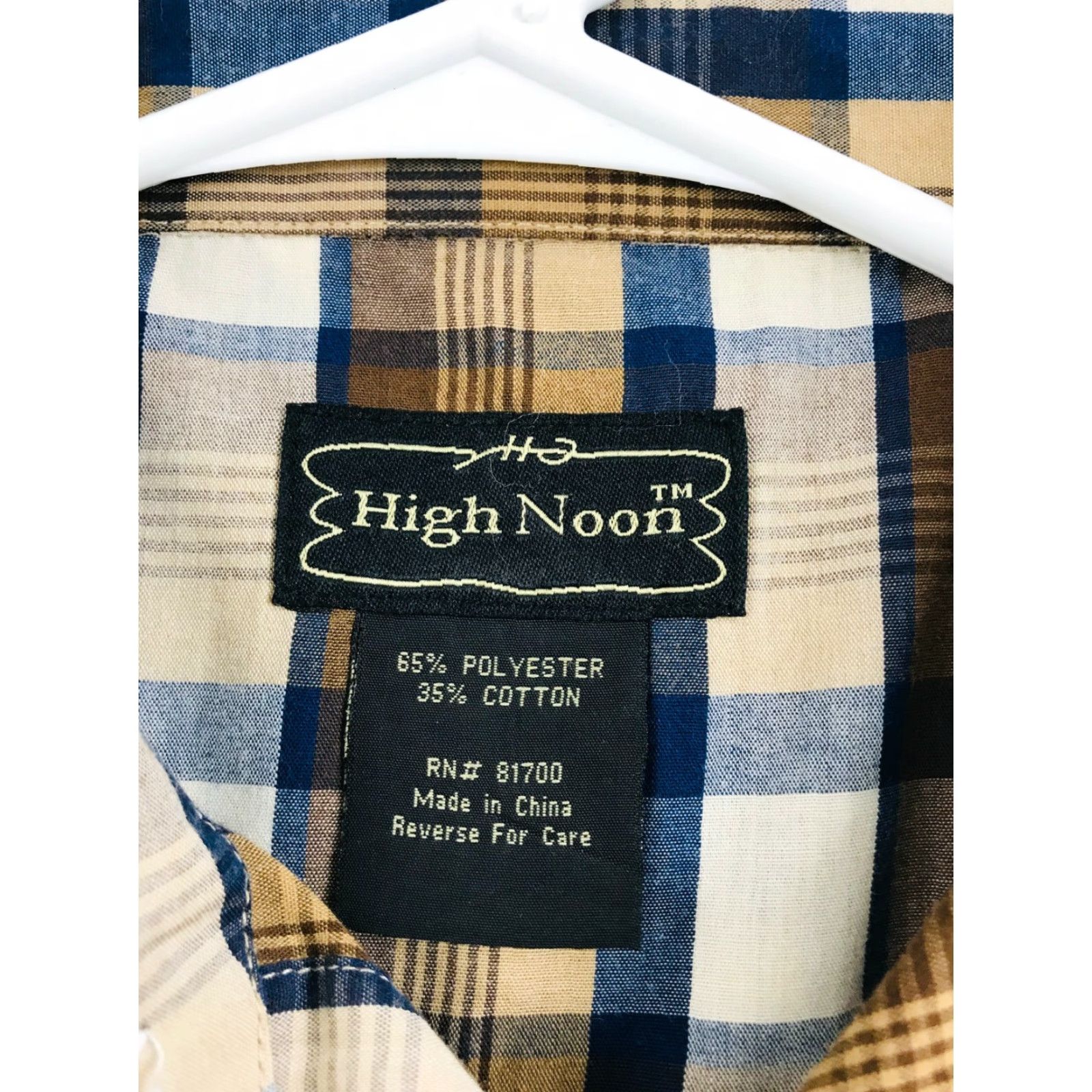 Vintage High Noon Shirt Mens Size L Western Button Down Short Sleeve Plaid Pearl Snap Shirt Size US L / EU 52-54 / 3 - 5 Thumbnail