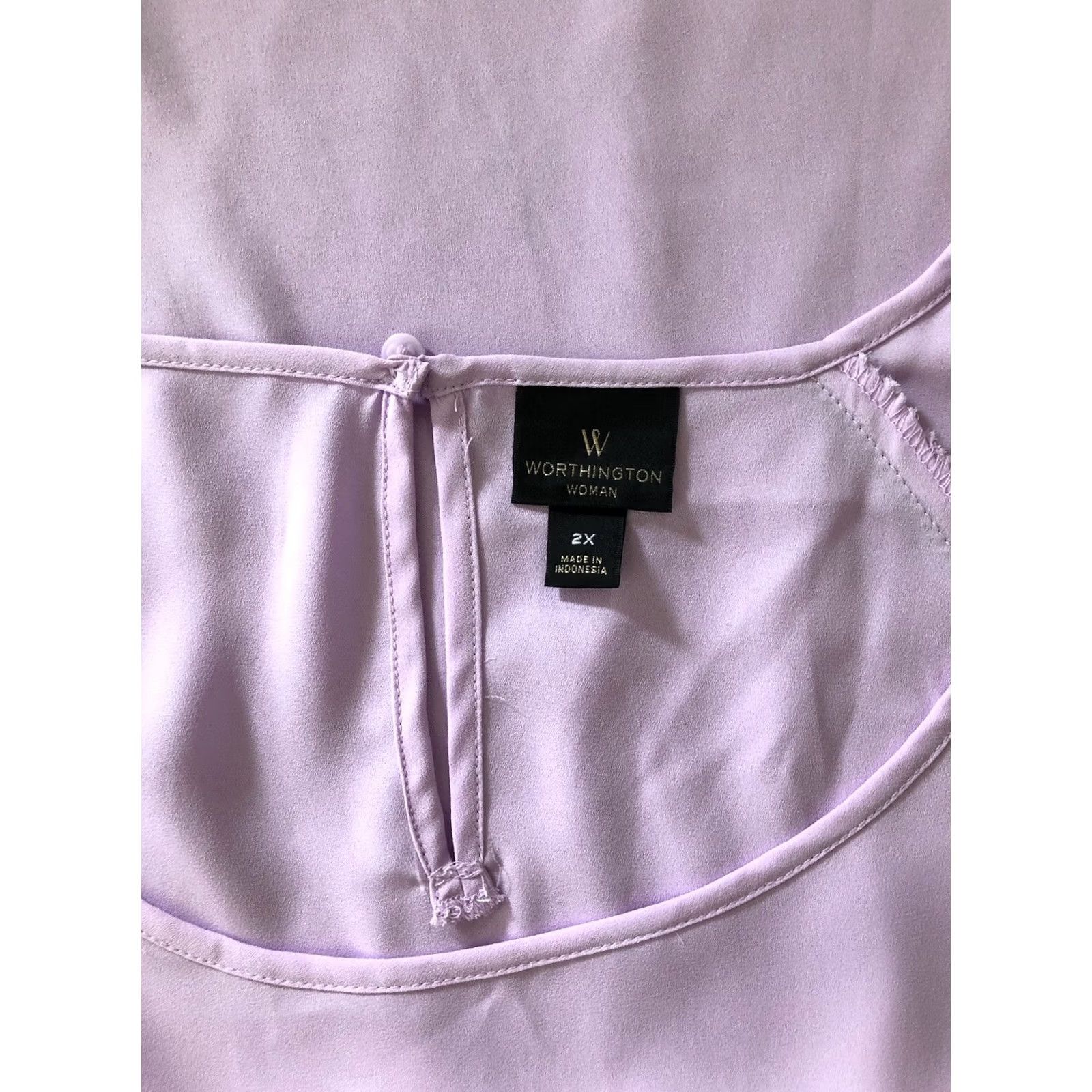 Worthington worthington Top Womens 2X Purple chiffon flowy Draped Angel sleeves fairy Romantic Size XXL / US 16-18 / IT 52-54 - 4 Thumbnail