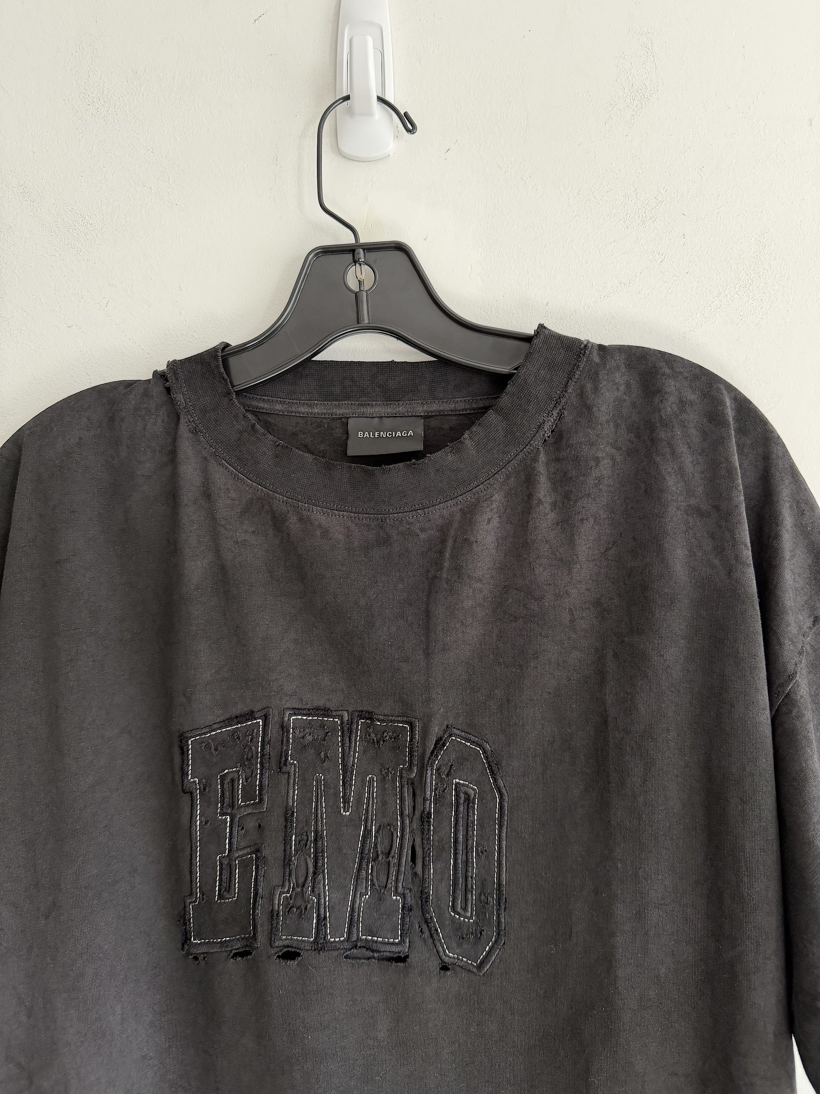 Balenciaga New Fall 25 Destroyed Emo Boxy T-Shirt (L) Size US L / EU 52-54 / 3 - 2 Thumbnail
