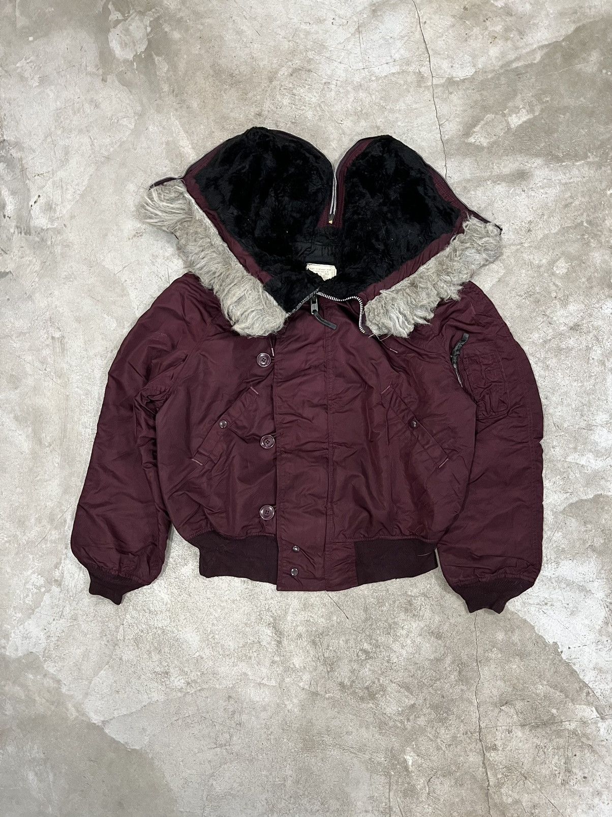 ALPHA INDUSTRIES N-2B XL バーガンディ 90s Alpha Industries × Vintage Vintage AlphaIndustries N-2B Fur