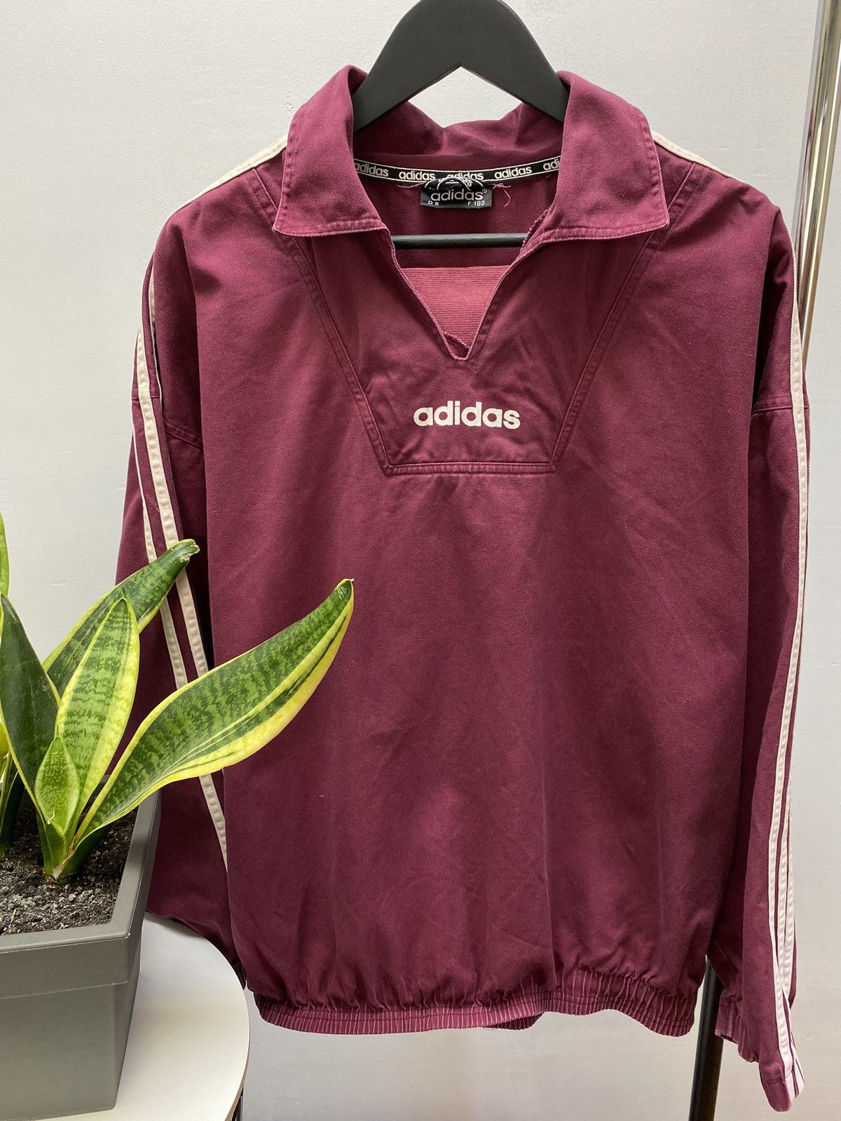 Adidas × Vintage Vintage Adidas Jacket Baggy Big Logo Cotton Y2K 80s Size US L / EU 52-54 / 3 - 3 Thumbnail