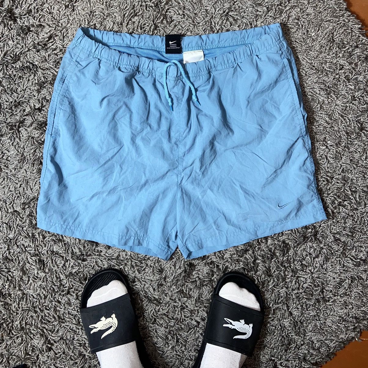 Nike × Vintage NIKE VINTAGE 00s NYLON SUMMER SWOOSH SHORTS Size US 32 / EU 48 - 1 Thumbnail