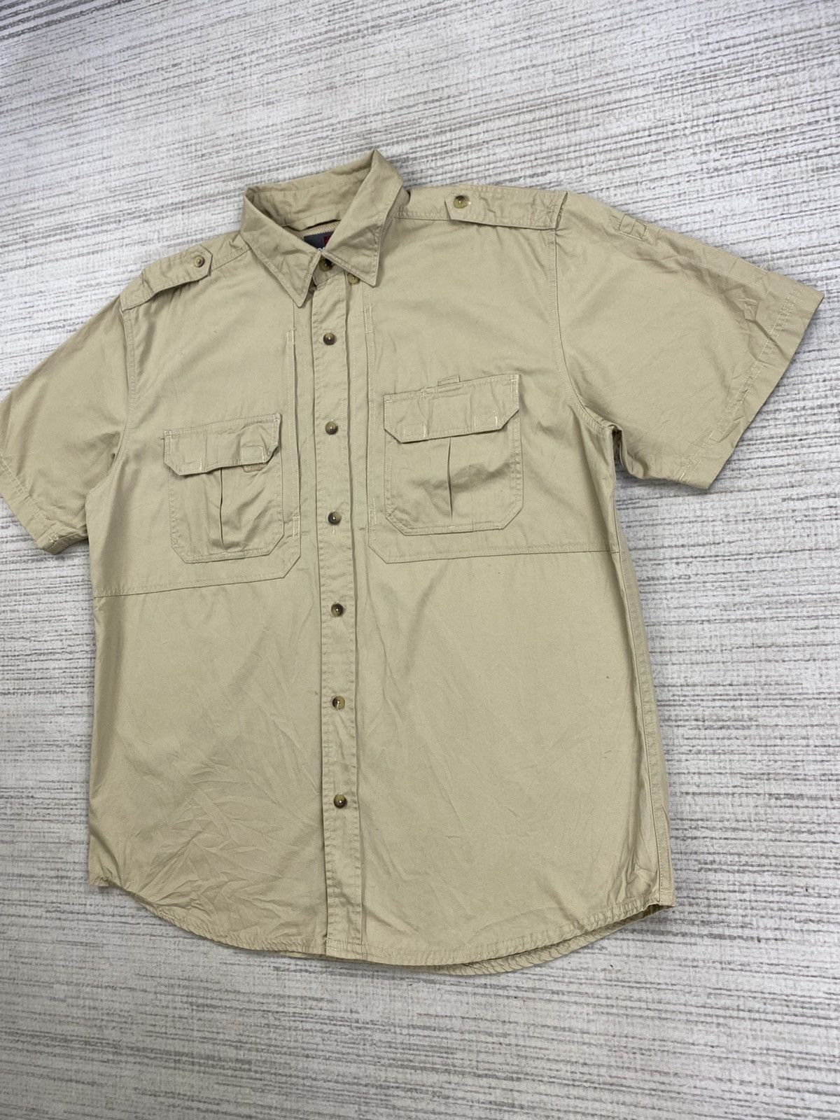 Japanese Brand × Vintage × Woolrich Woolen Mills Vintage Woolrich Tactical Shortsleeve Button Ups Shirt Size US XL / EU 56 / 4 - 4 Thumbnail