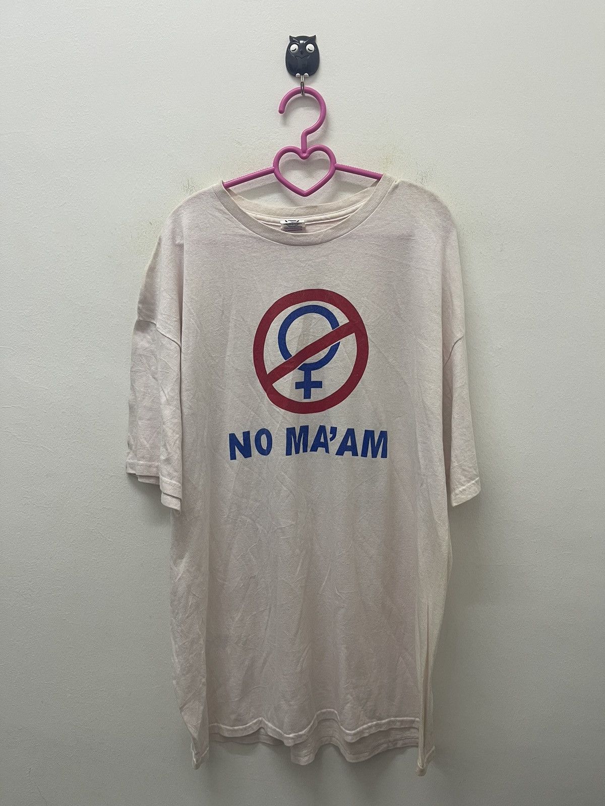 Rare Vintage NO MA’AM Spell Out Big Logo Thrashed
