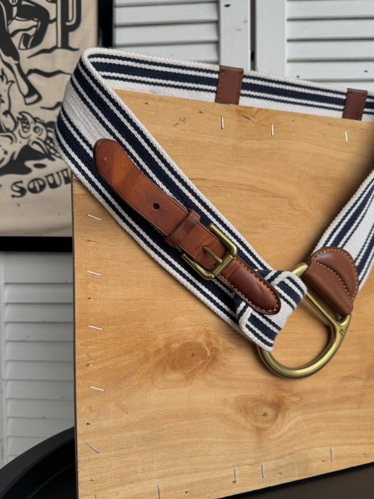 Ralph Lauren Ralph Lauren RL67 Striped Canvas D Ring Belt Nautical Vintag Size ONE SIZE - 11 Thumbnail