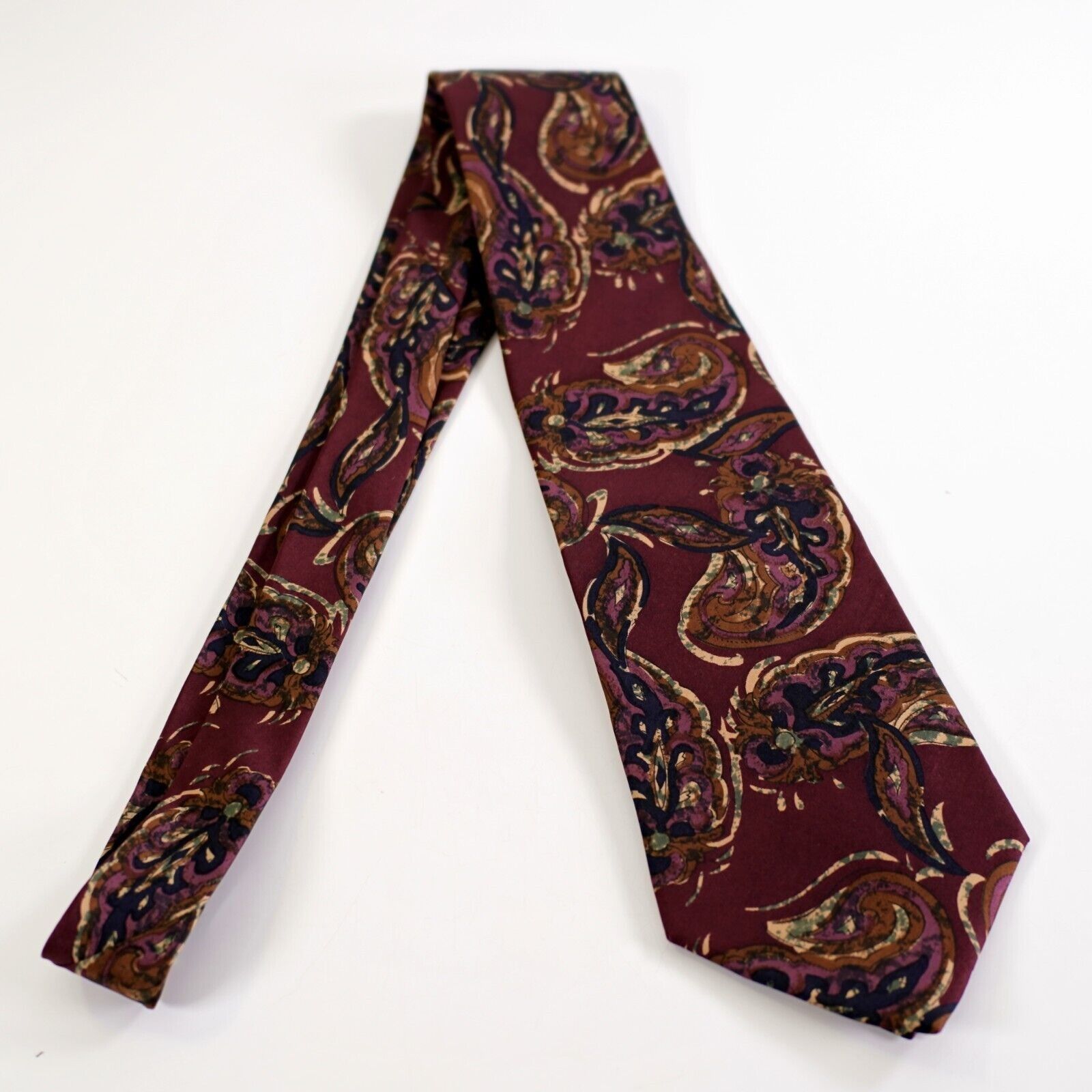 Vintage Strathmore Maroon Red Paisley Print Silk Tie Size ONE SIZE - 6 Thumbnail