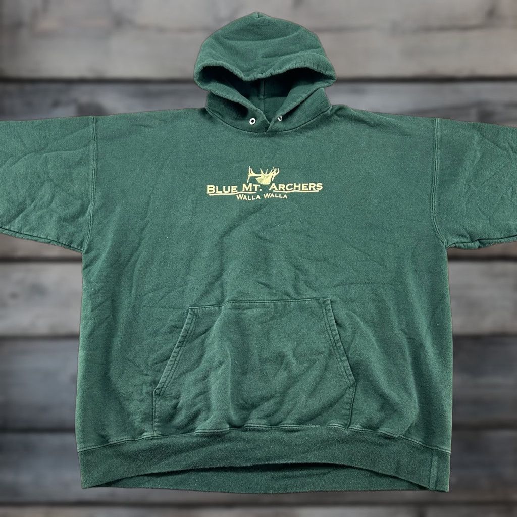 Hanes VINTAGE Hanes Hunting Hoodie Mens XL Green Camouflage Pullover Hooded Zip Fleece Polyester Winter Size US XL / EU 56 / 4 - 1 Thumbnail