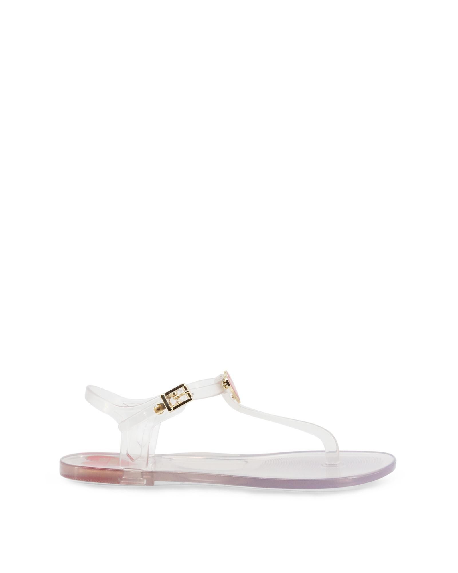 image of Moschino Ankle Strap Rubber Flip Flops Shoes in Red, Women's (Size 9)