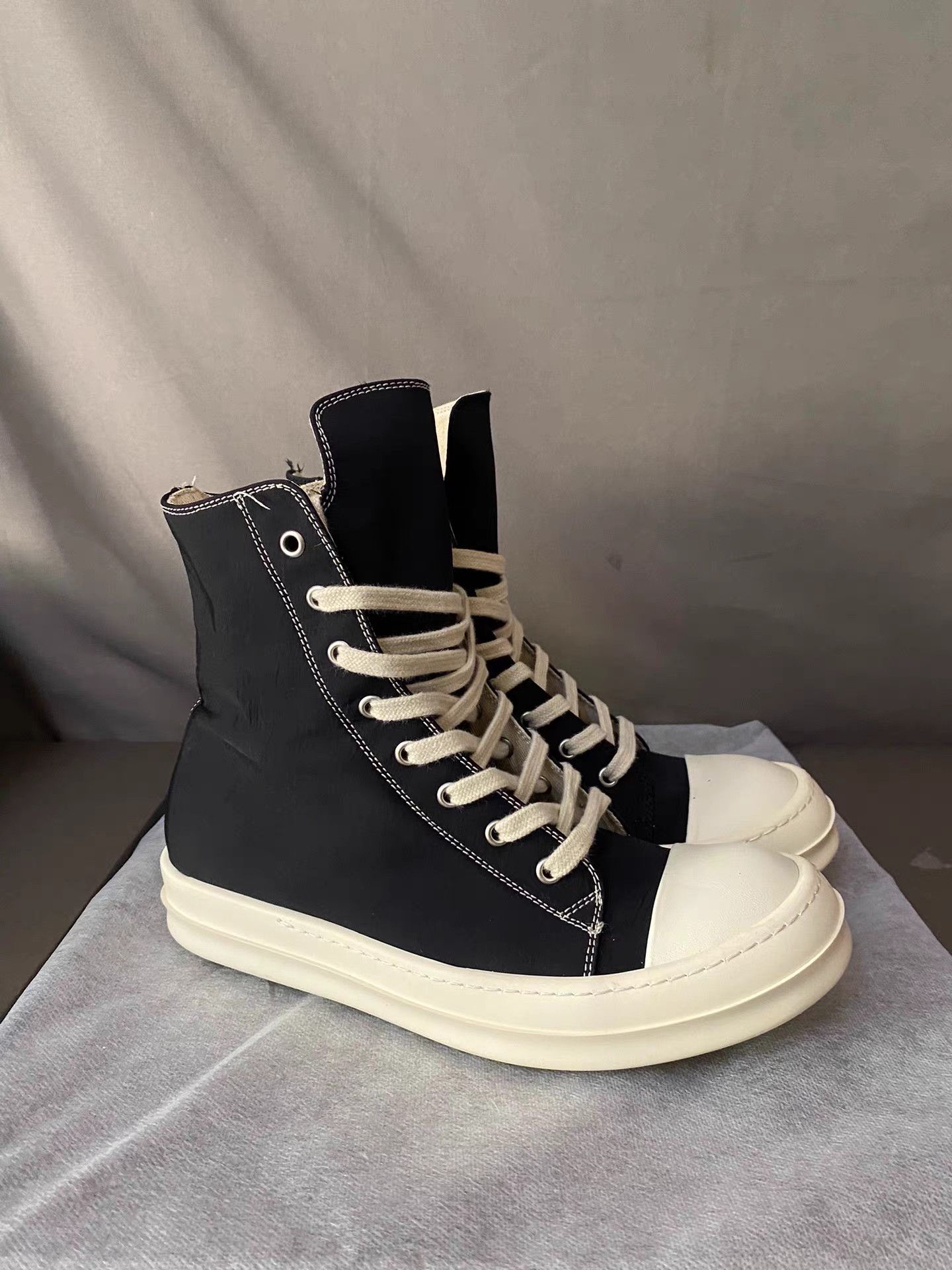 Rick Owens Rick Owens DRKSHDW satin mismatched sneakers Size US 6.5 / EU 39-40 - 2 Thumbnail