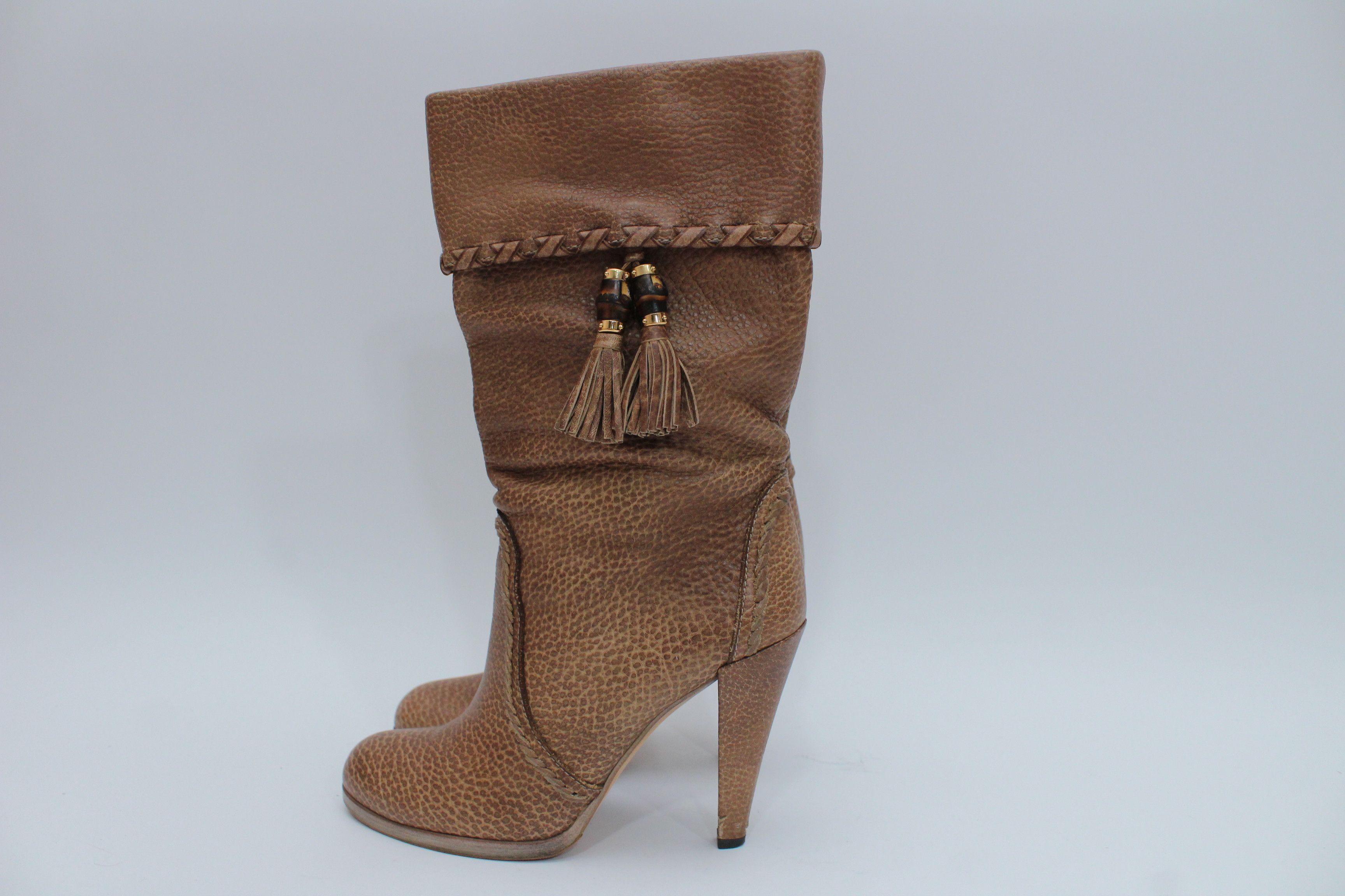 Gucci Gucci Marrakech Brown Leather Heel Boots Size 40 Authentic Size US 10 / IT 40 - 3 Thumbnail