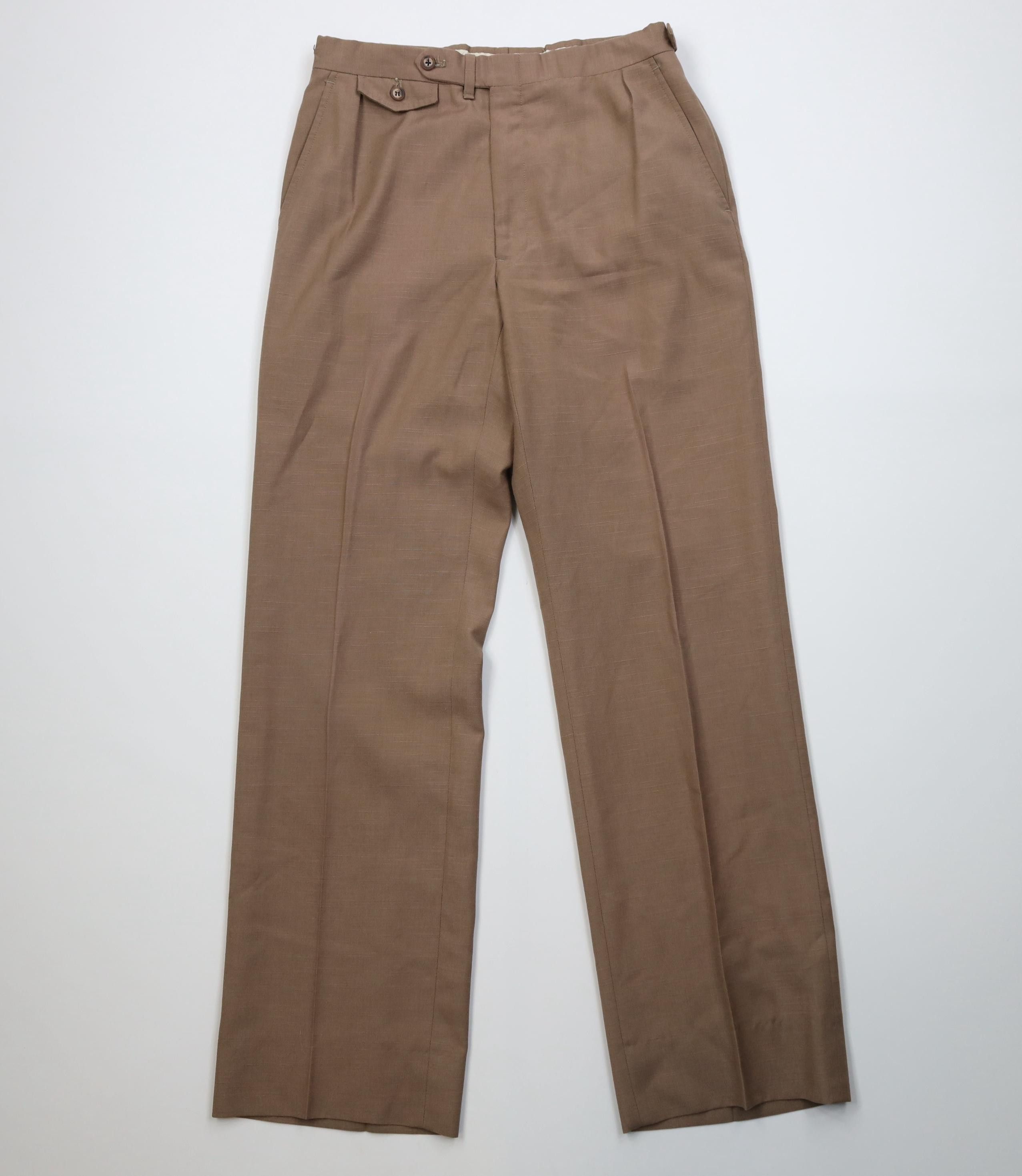 Vintage Vintage 70s Streetwear Knit Wide Leg Chino Pants Brown USA Size US 30 / EU 46 - 1 Thumbnail