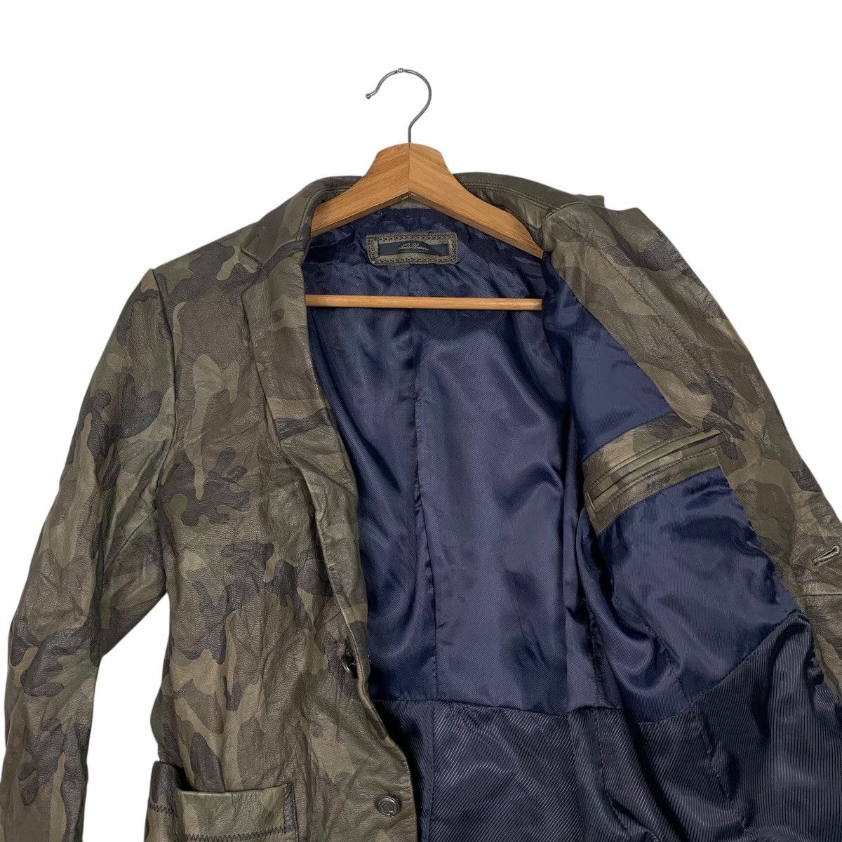 NANO universe Japanese Brand Nano Universe Camo Leather Jacket Size US XS / EU 42 / 0 - 10 Thumbnail