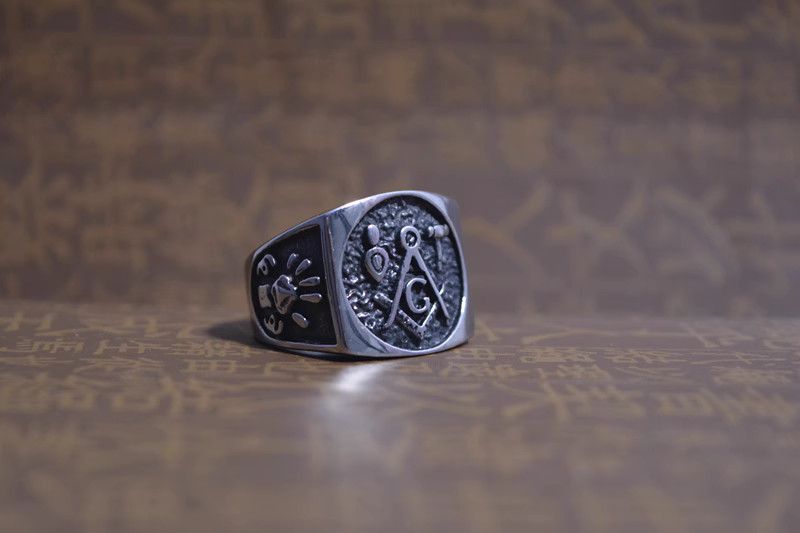 Jewelry Freemasonry Jewelry Rings Open Size Chrome Ring (Size 7-13) Size ONE SIZE - 4 Thumbnail