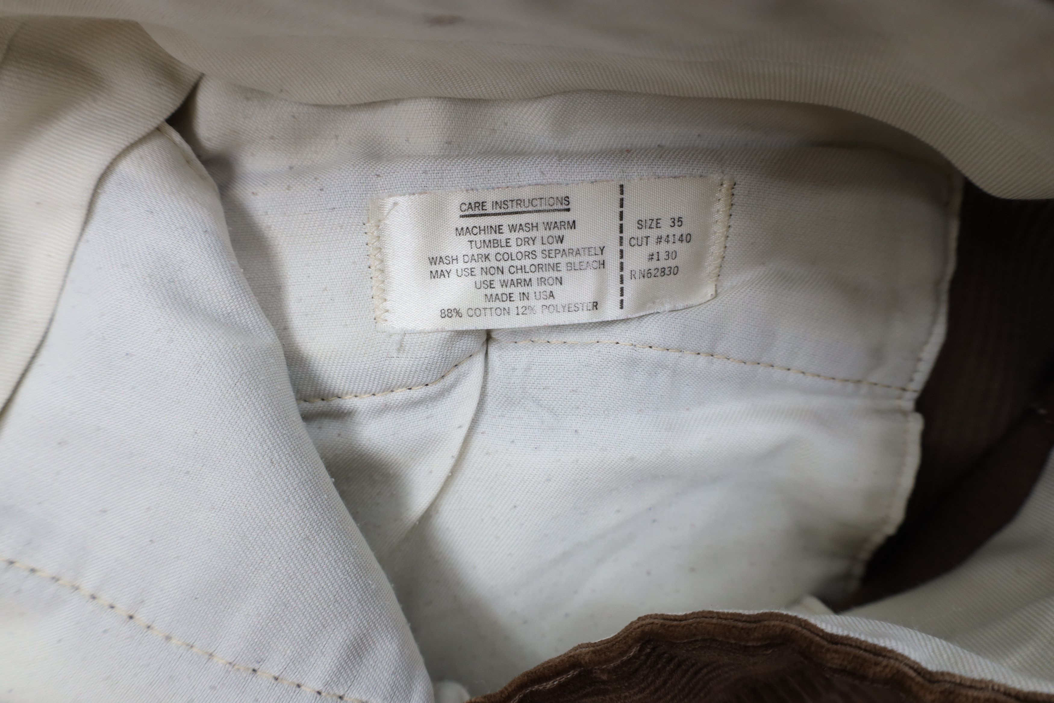 Lands' End × Vintage Vintage 90s Lands End Wide Leg Corduroy Pants Brown USA Size US 35 - 7 Thumbnail