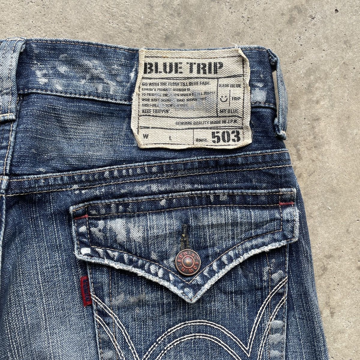 Edwin Vintage Edwin 503 Ripped Faded Distressed Jeans Pants Denim Size US 32 / EU 48 - 9 Thumbnail