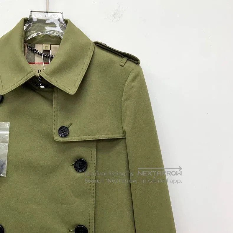 Burberry Green Trench Coat with Belt.