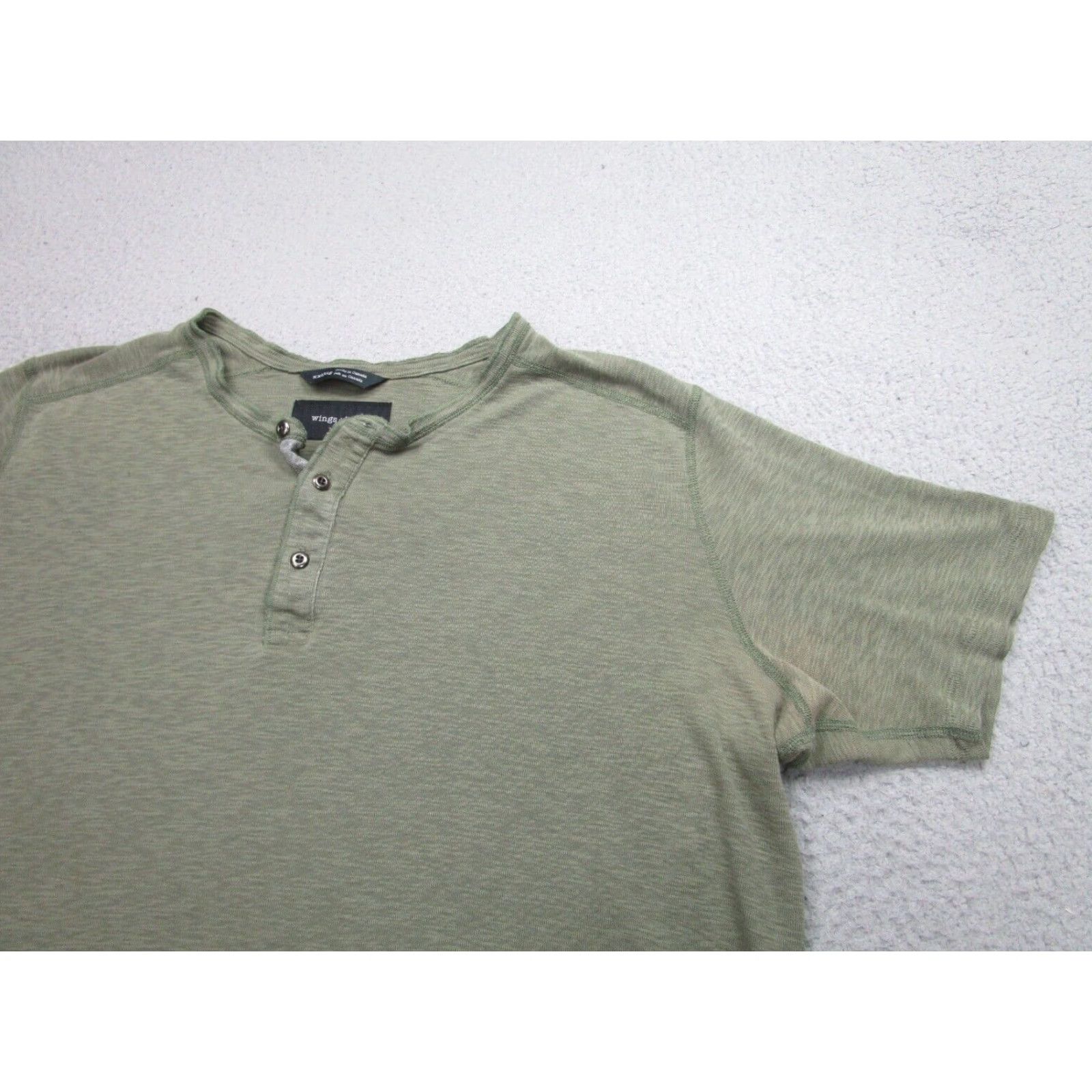 Vintage VINTAGE Wings+Horns Shirt Mens 2XL Green Henley Slub Cotton Knit Grunge XXL Adult Size US XXL / EU 58 / 5 - 2 Thumbnail