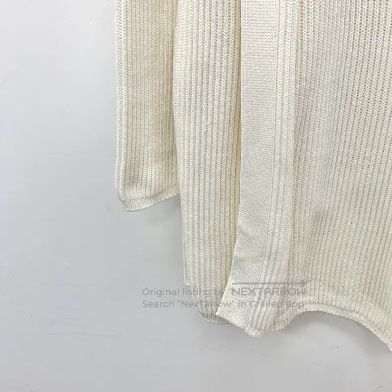Max Mara Max Mara White Cotton Hooded Belted Knit Cardigan Coat Size L / US 10 / IT 46 - 4 Thumbnail