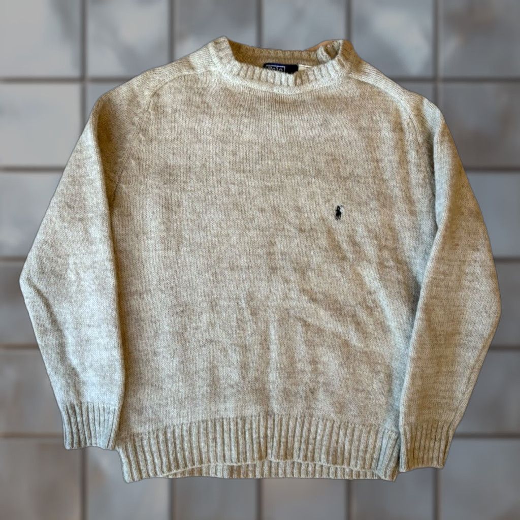 Polo Ralph Lauren Vintage Polo Ralph Lauren Wool Sweater XL Beige 80s Pullover Minimalist New York Mens Pullover Knit Wool Solid Logo Classic 80s Jeans? Size US XL / EU 56 / 4 - 1 Thumbnail