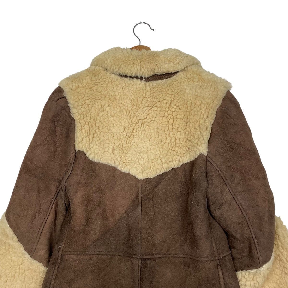 Japanese Brand Vintage Genuine Sheepskin Suede Leather Shearling Coat Size S / US 4 / IT 40 - 8 Thumbnail