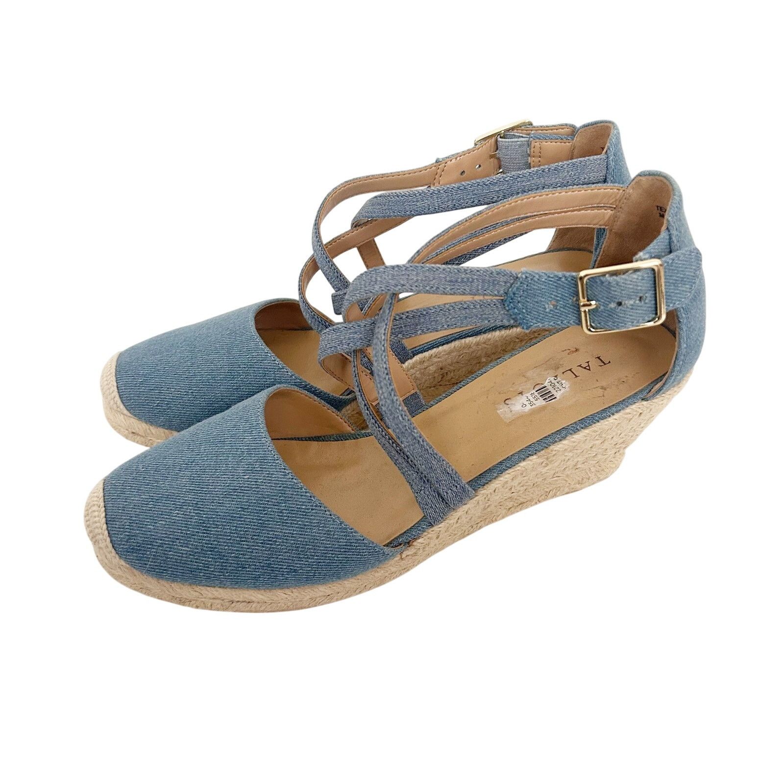 Other Talbots Denim Strappy Espadrille Wedges Sz 8.5 Size US 8.5 / IT 38.5 - 4 Thumbnail