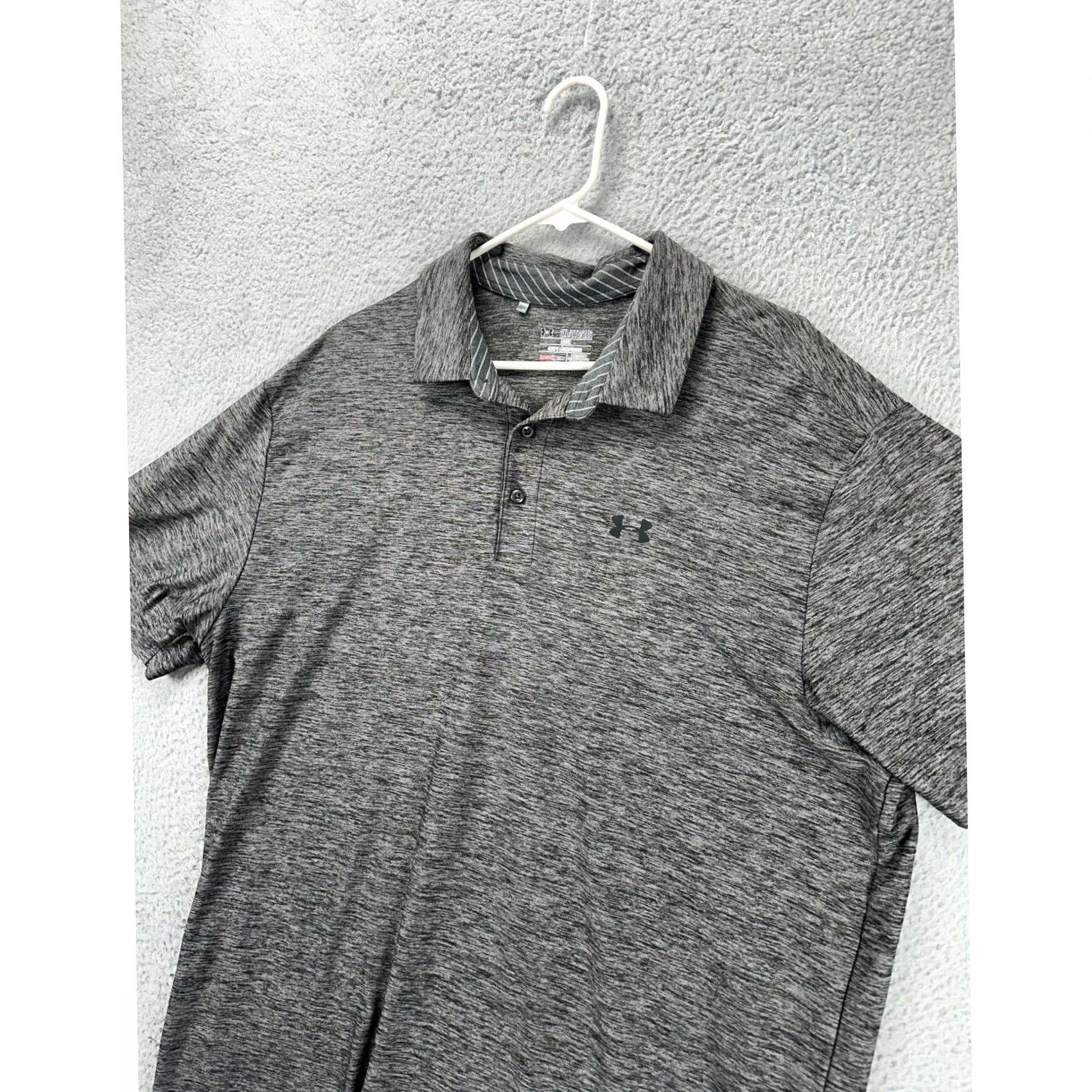 Under Armour Under Armour Shirt Mens 2XL HeatGear Grey Golf Polo Athletic Loose Logo Rugby Size US XXL / EU 58 / 5 - 5 Thumbnail