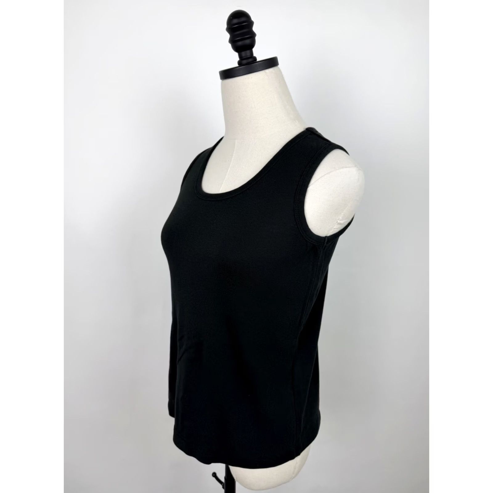 Basic Editions VINTAGE Basic Editions Tank Womens Small 90s Black Cotton Blend Jersey Tank Womens S Large Black 90s Grunge Retro Womens Size S / US 4 / IT 40 - 4 Thumbnail