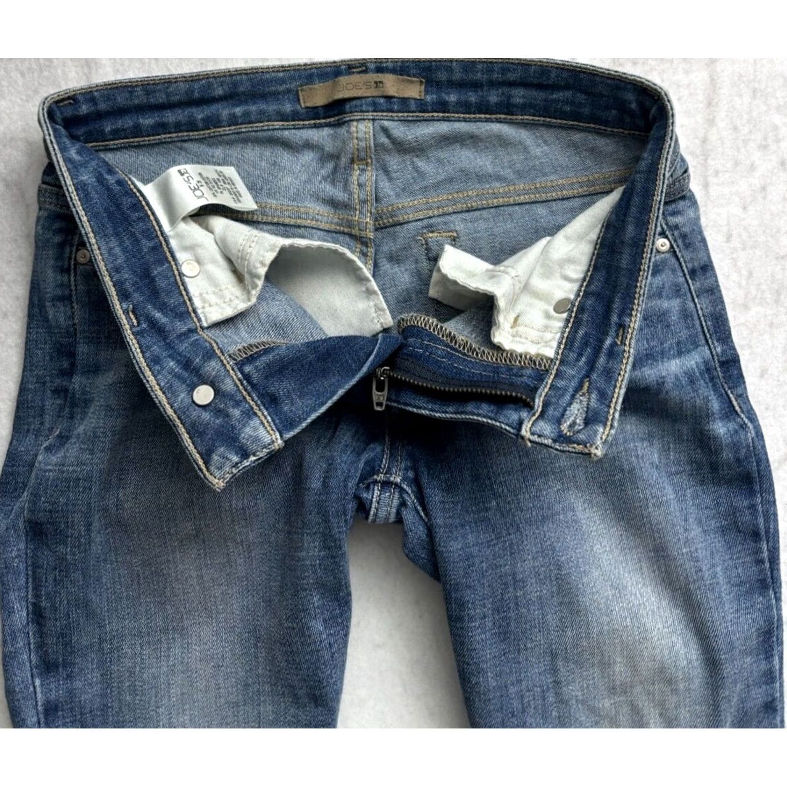 Vintage Joes Jeans Skinny Ankle Blue Denim Distressed Raw Hem Stretch Womens 26 (28x28) Size 26" / US 2 / IT 38 - 2 Thumbnail