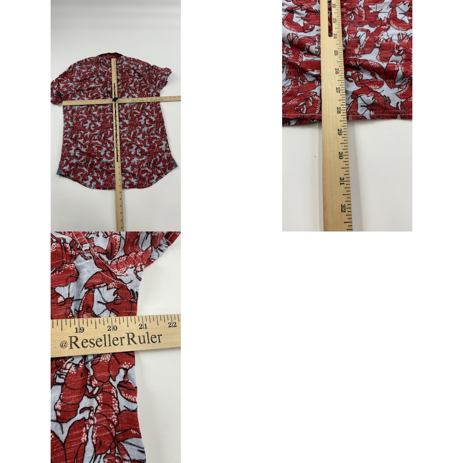 Vintage Wallin & Bros Shirt Mens Large Red Lobster Print Short Sleeve Beach Summer Graphic Print Button-Up Mens Size US L / EU 52-54 / 3 - 8 Thumbnail