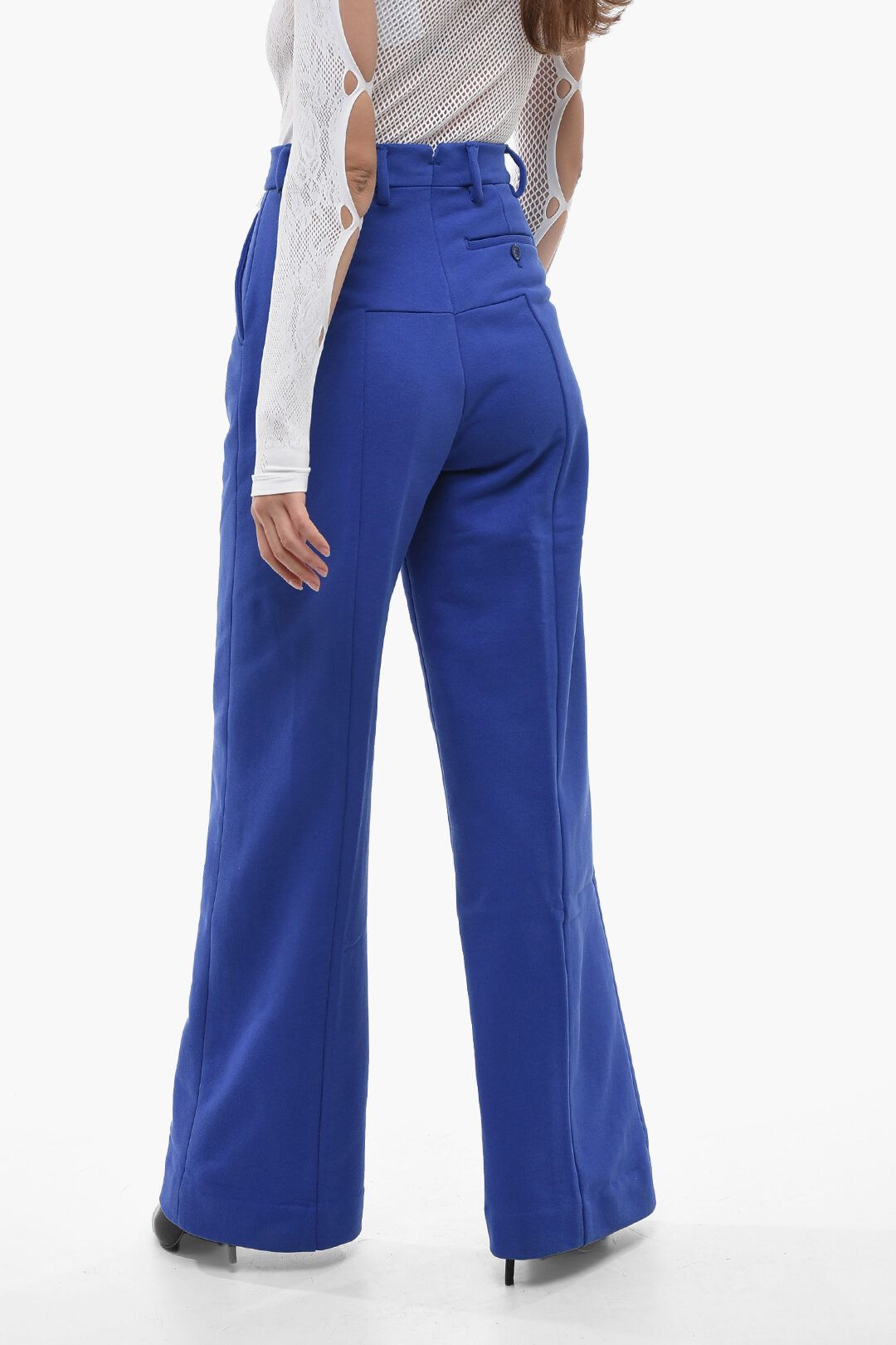 Vetements og1mm0824 High-waisted Pants with Front Pleats in Blue Size 28" / US 6 / IT 42 - 2 Thumbnail